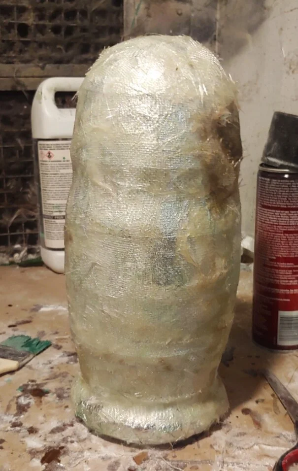 The doll received four layers of fiberglass