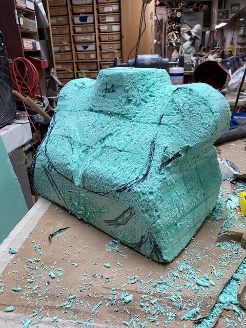 Initial Foam Carving Progress 