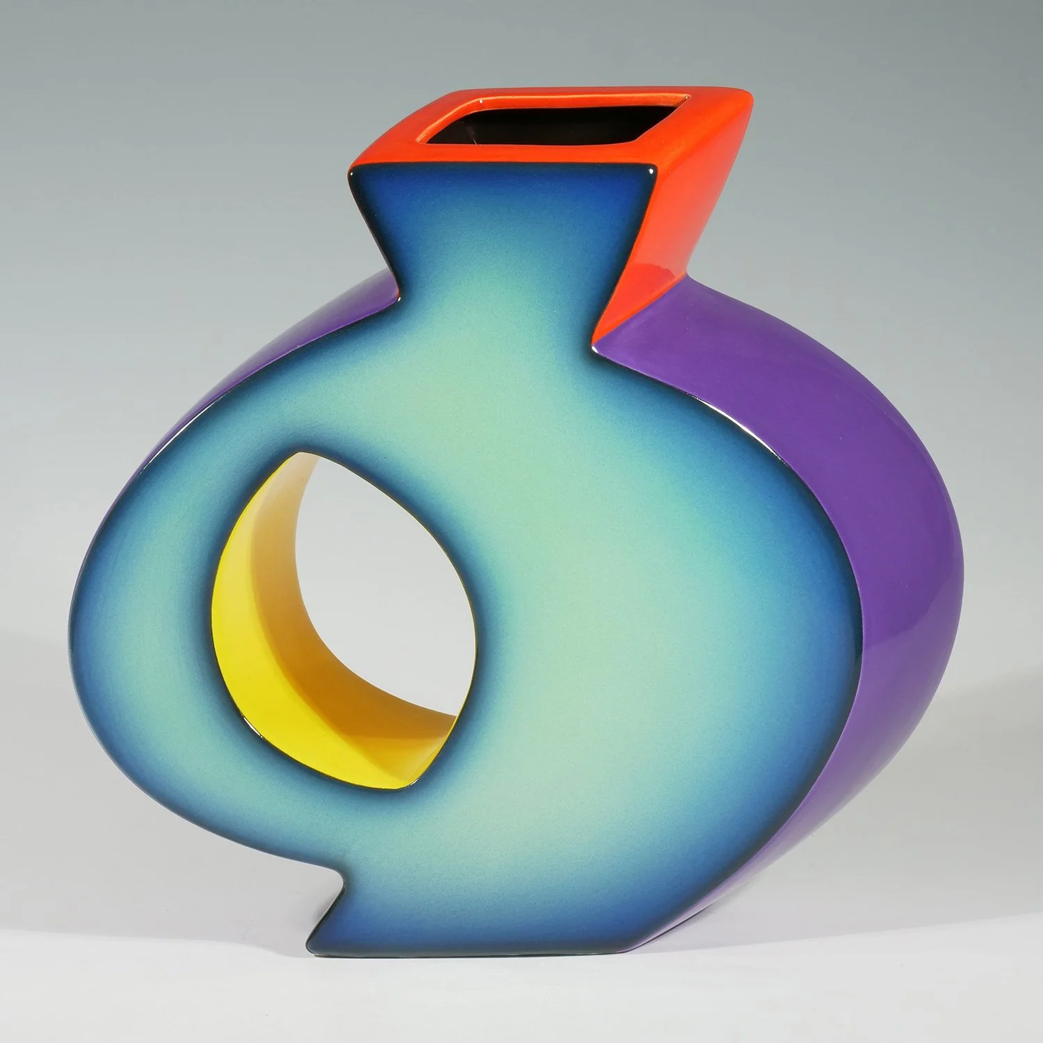 Figurative Vase-Aqua/purple