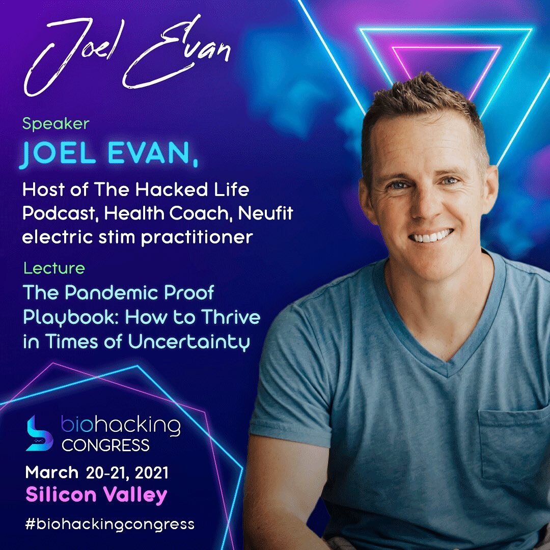 Can&rsquo;t wait to be speaking at the @biohackingcongress event and connecting with my fellow hackers.

There is promo code JOEL, 50% OFF on tickets &ldquo;Live Stream Admission&rdquo; for your community.
Please find the images attached and the text