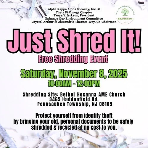 Gather up your old, personal documents and join the Enhance Our Environment committee on Saturday, November 8th, 2025. We will host a shredding truck that will properly shred and recycle your documents at no cost to you. We encourage you to spread th