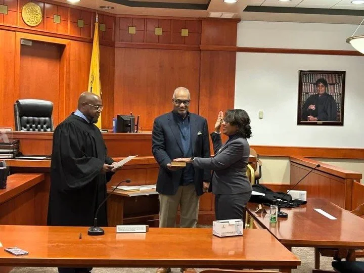 Congratulations to our chapter member the Honorable Lisa James-Beavers who was re-sworn in Friday, as a Superior Court judge in the Burlington County vicinage. 

She was confirmed for a second term on the bench on Dec. 18 by the New Jersey State Sena