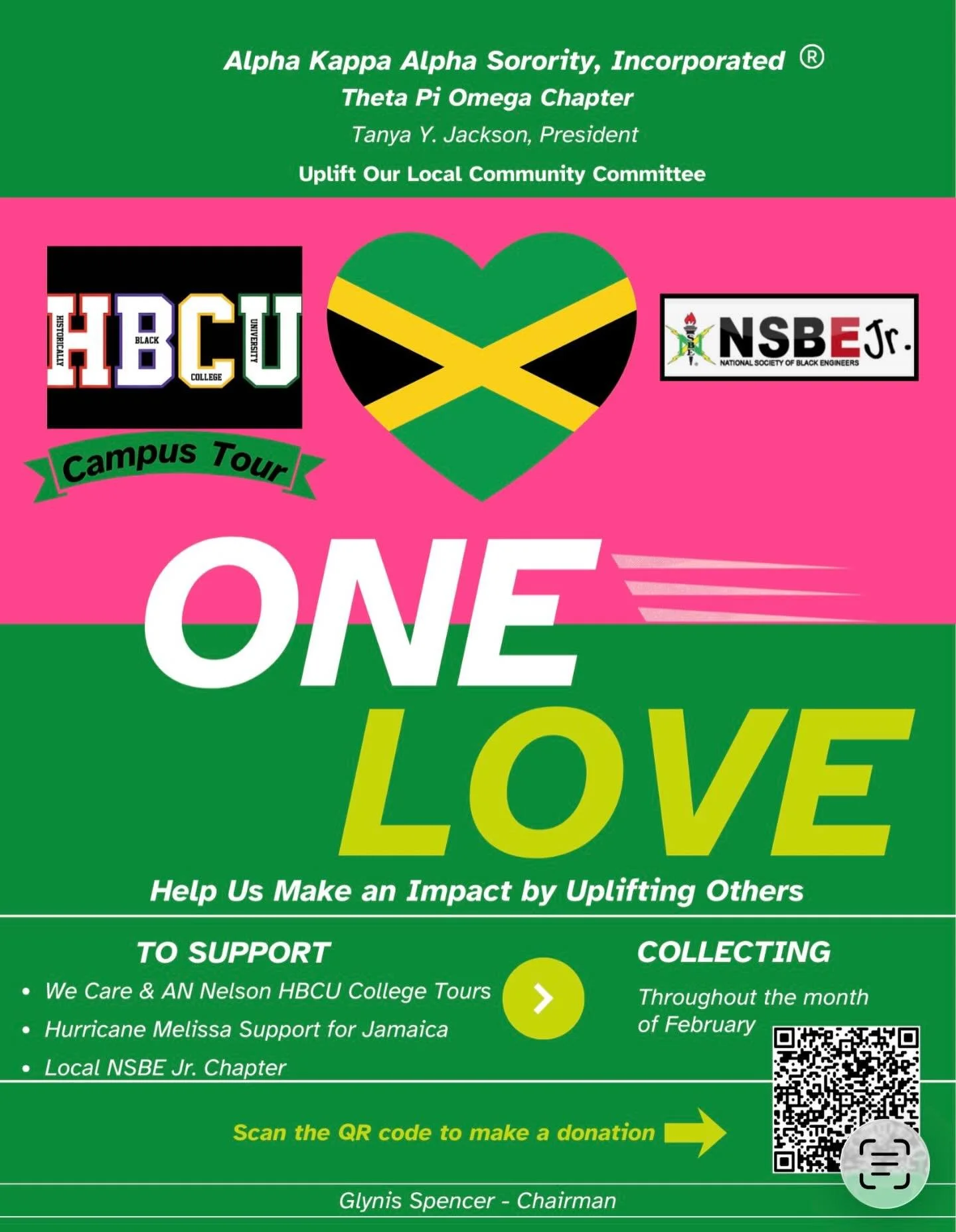 &ldquo;During the month of February, the ladies of Alpha Kappa Alpha Sorority, Incorporated, Theta Pi Omega Chapter will be raising funds for three organizations&mdash;and we need your help!

1. Sponsor Students on an HBCU Tour
Help students explore 