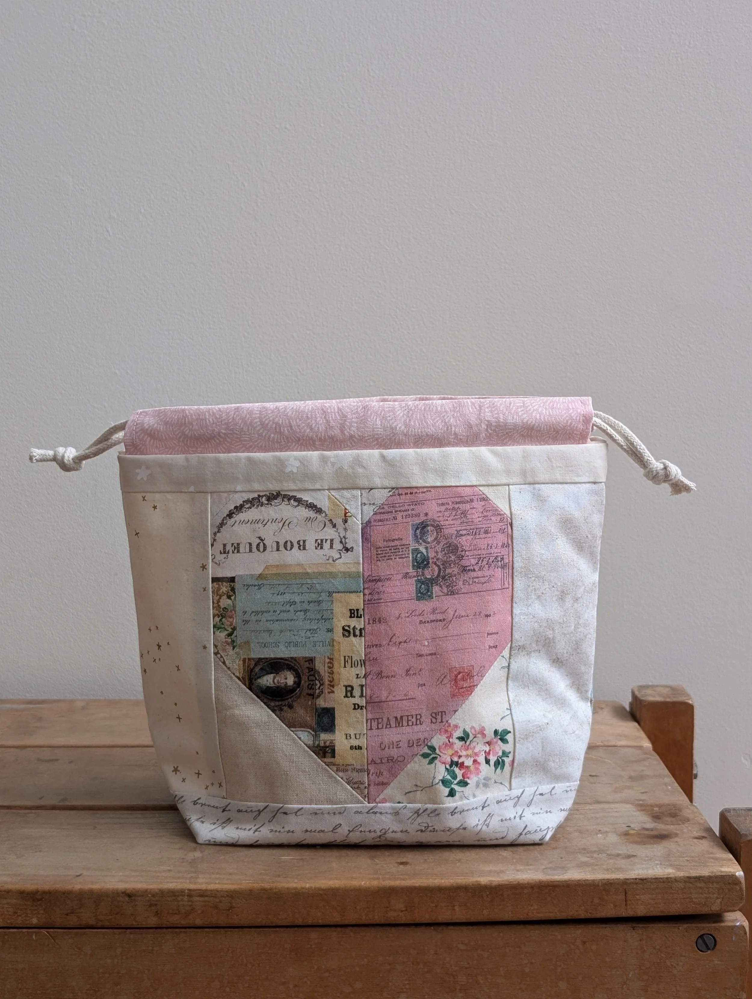 Love Letters Sock Bag - Face variation (fits a single skein)