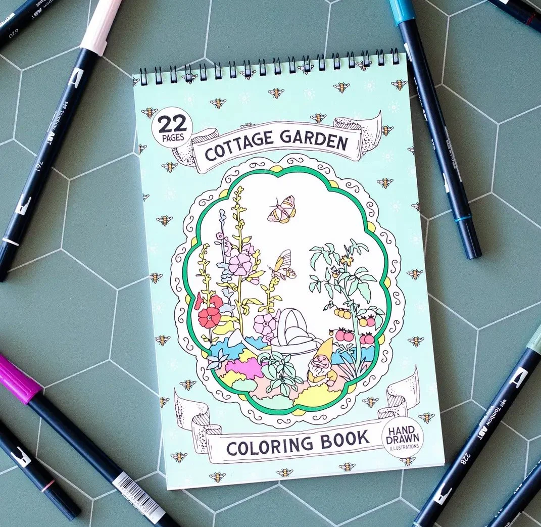 Cottage Garden Premium Coloring Book