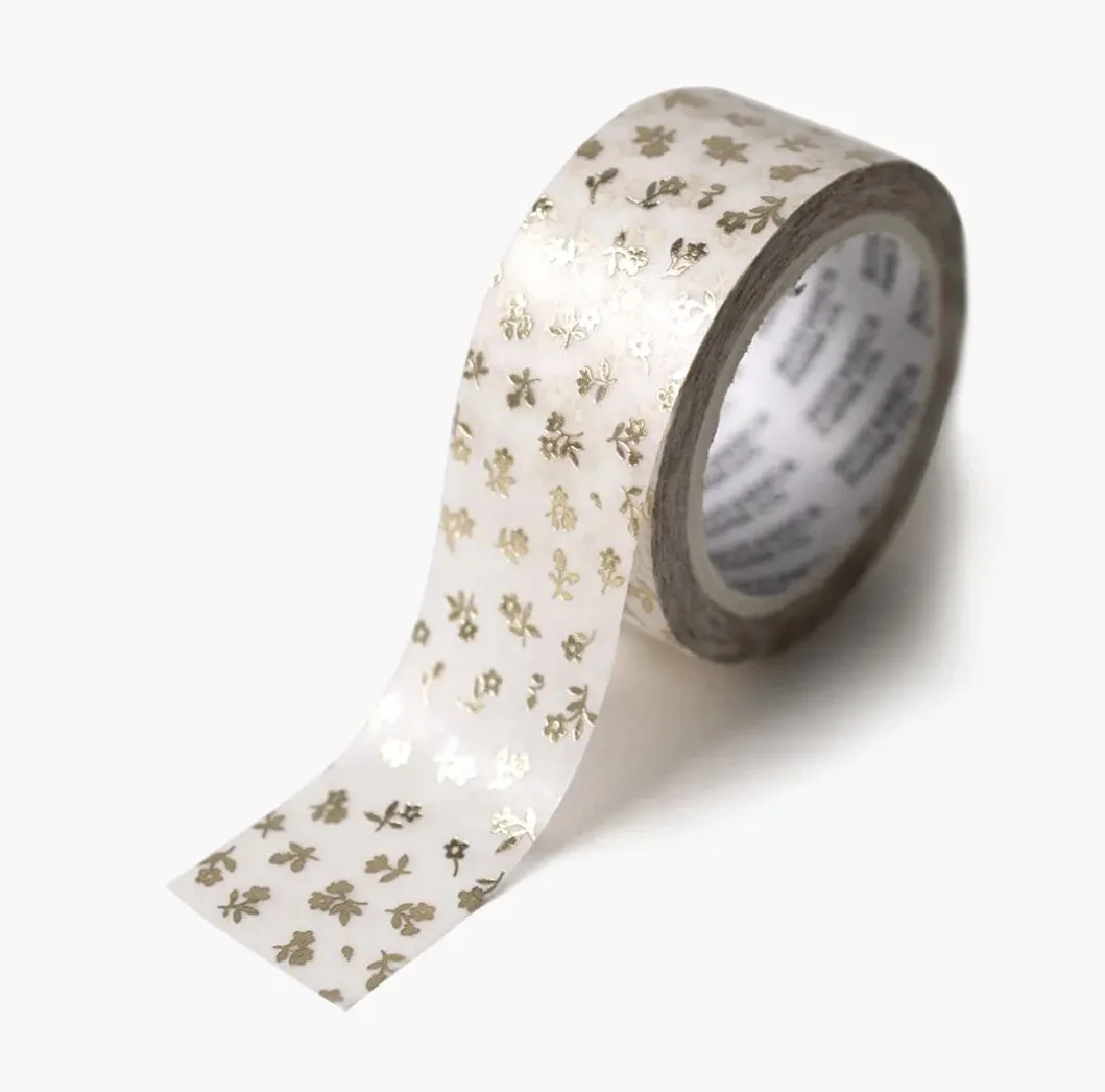 Gold Petite Flora Washi Tape