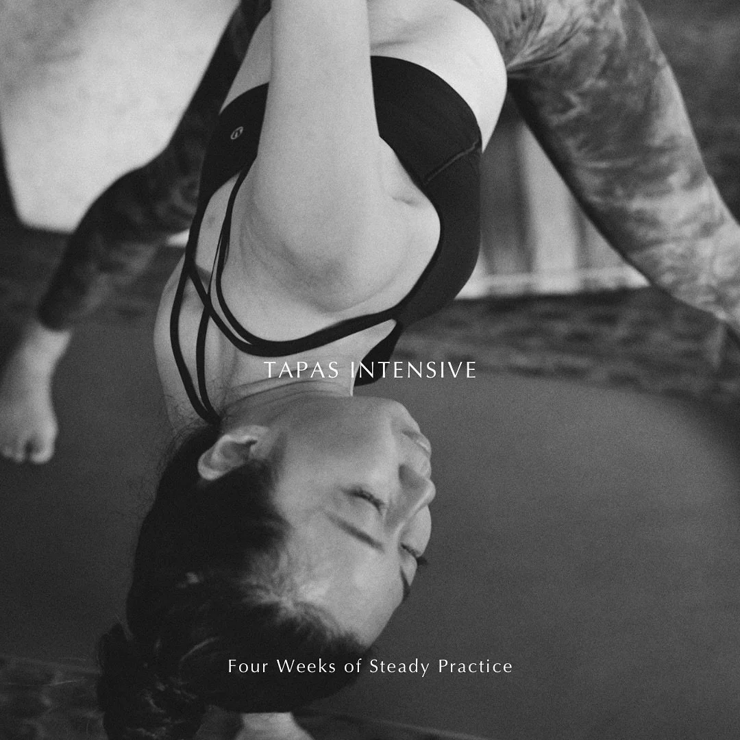 Six days a week, four weeks, 24 classes in total.

Tapas means steady, disciplined effort &mdash; the kind of daily practice that shifts habit and attention over time. This isn&rsquo;t about pushing harder or chasing perfection. It&rsquo;s about show