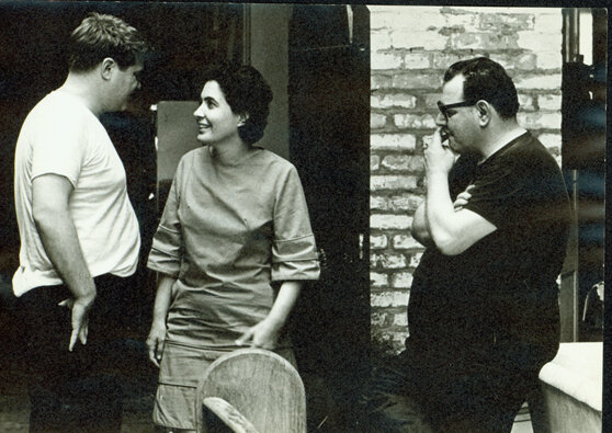 Alan and Sandra Jaffe with Larry Borenstein, Preservation Hall, circa 1960s.