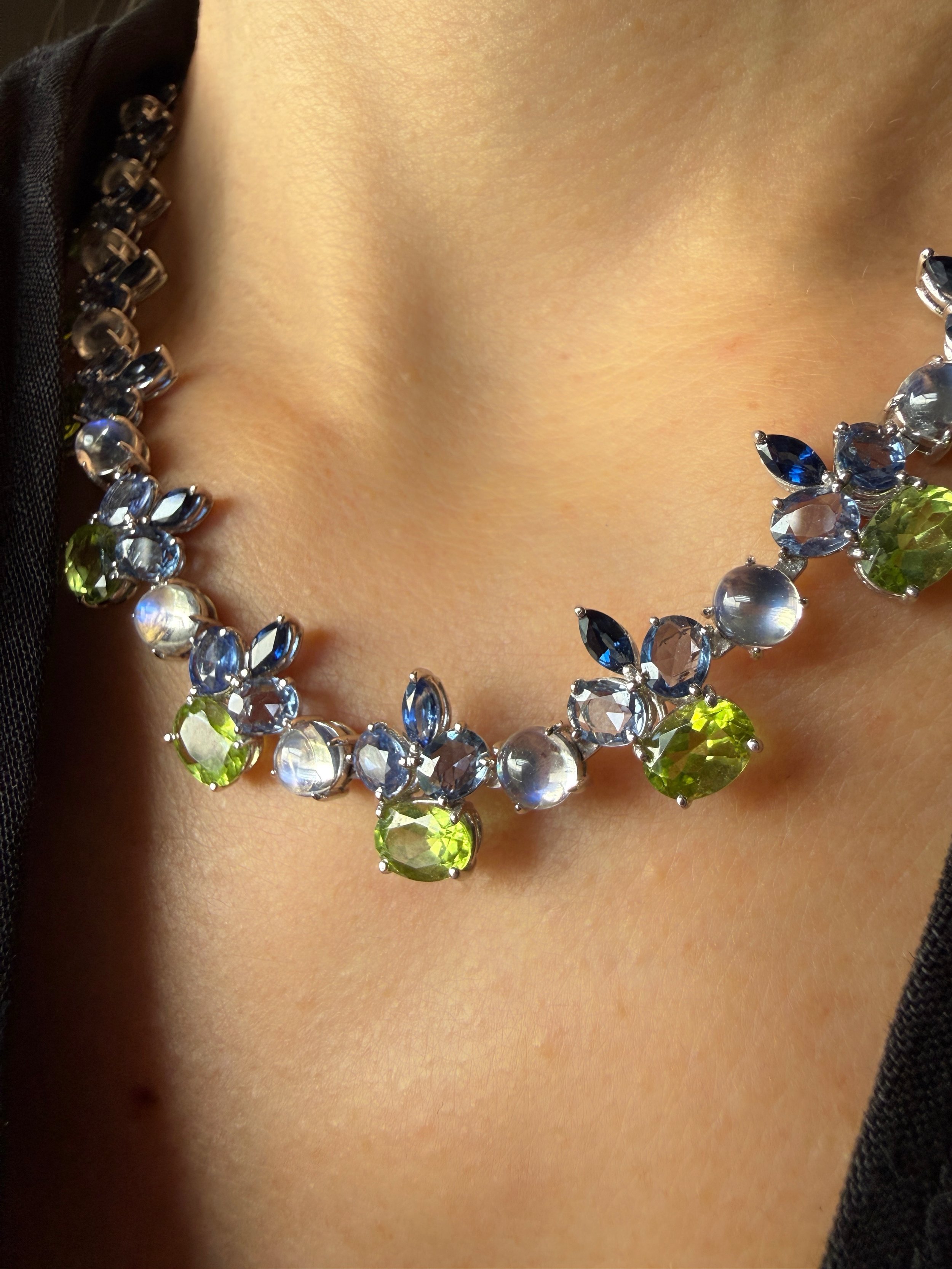 I&rsquo;ve designed five of these necklaces over the span of a decade. What began as doodles in my sketchbook&mdash;tiny earring studs inspired by the iridescent beauty of insects and creatures&mdash;slowly evolved into something much bigger. Each ve