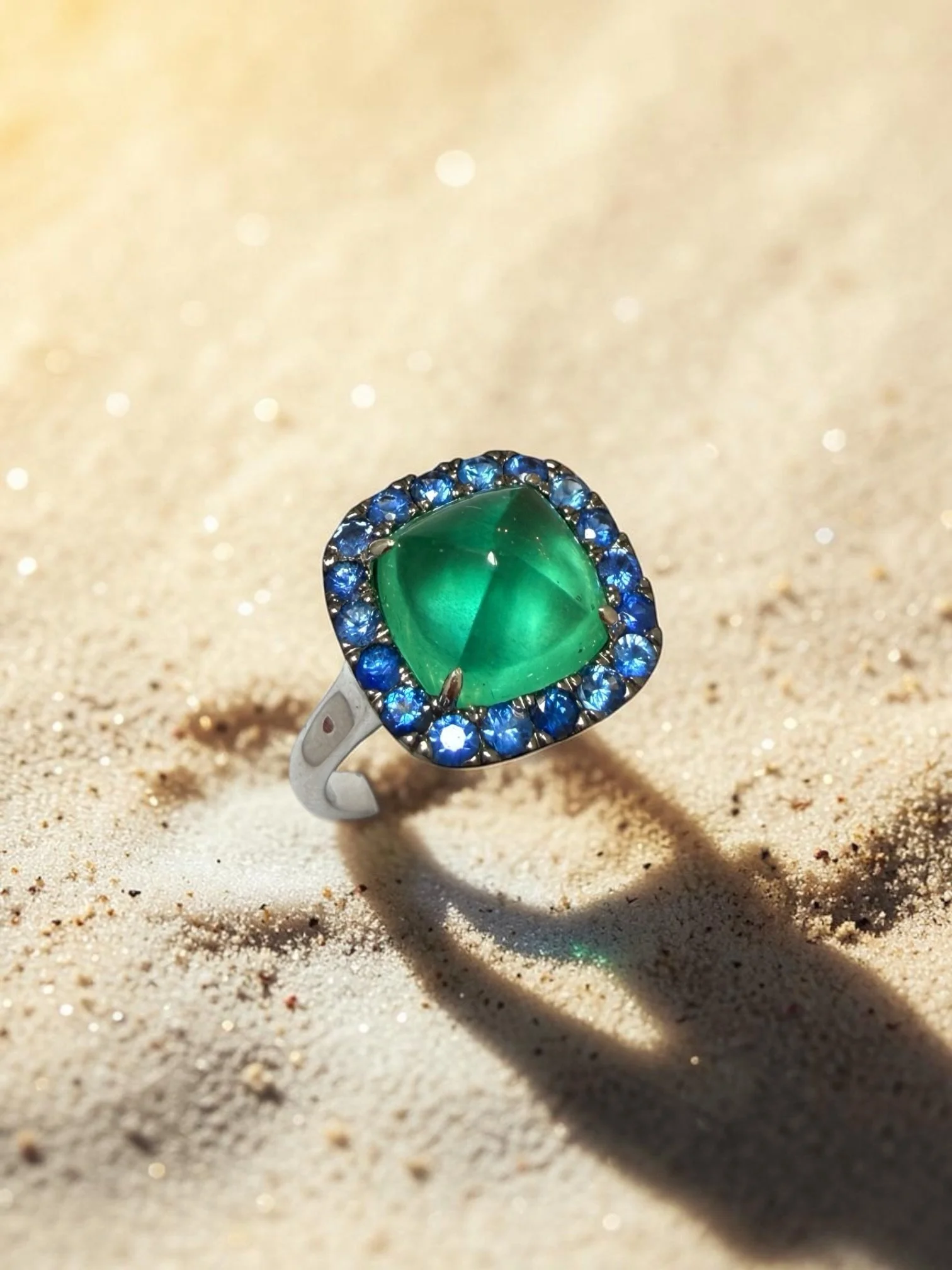 Natural emerald sugarloafs - both are over 3.5cts each

Why go for a sugarloaf cut vs a traditional cut? Well for once these have a richer color display as they concentrate light within the body of the stone vs reflecting light away. They evoke an ol