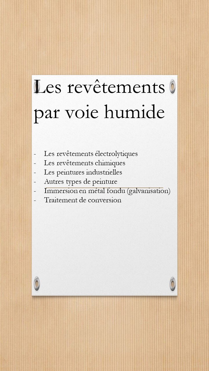 Revêtements par voie humide