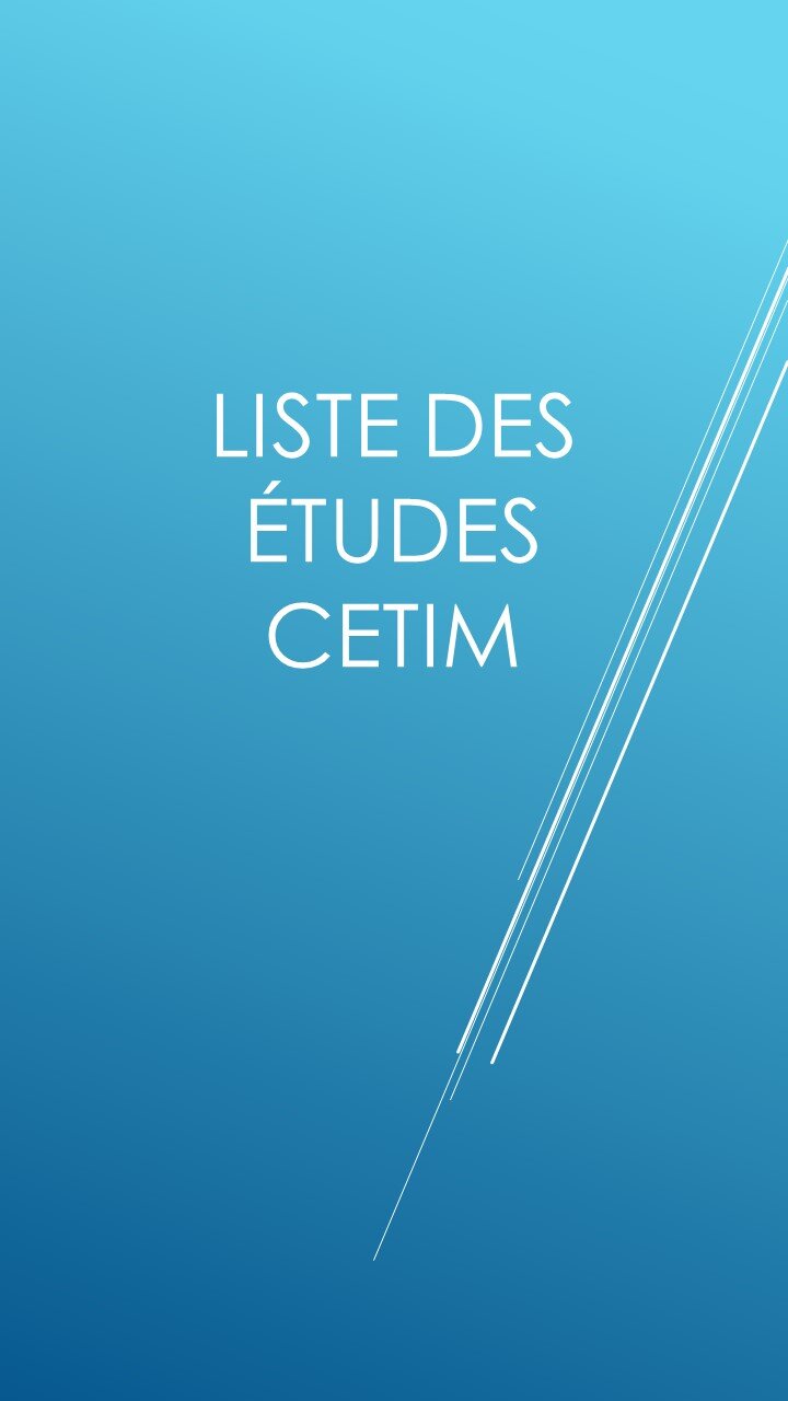 liste des études CETIM