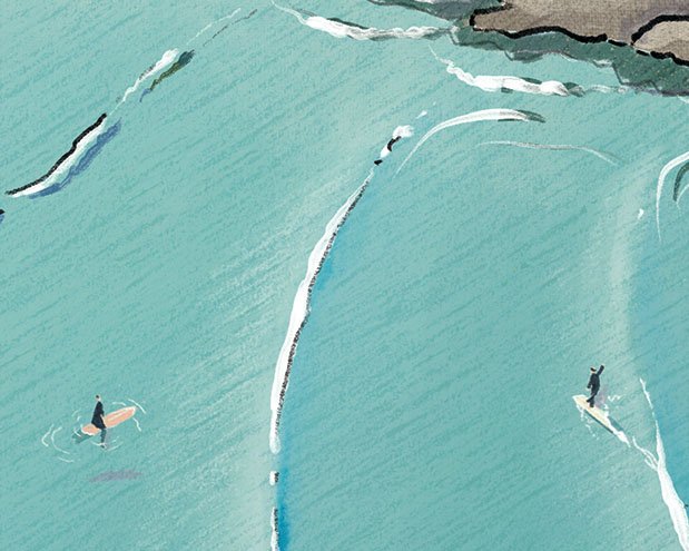 It's all in the detail... Surfers at Kennack Sands.