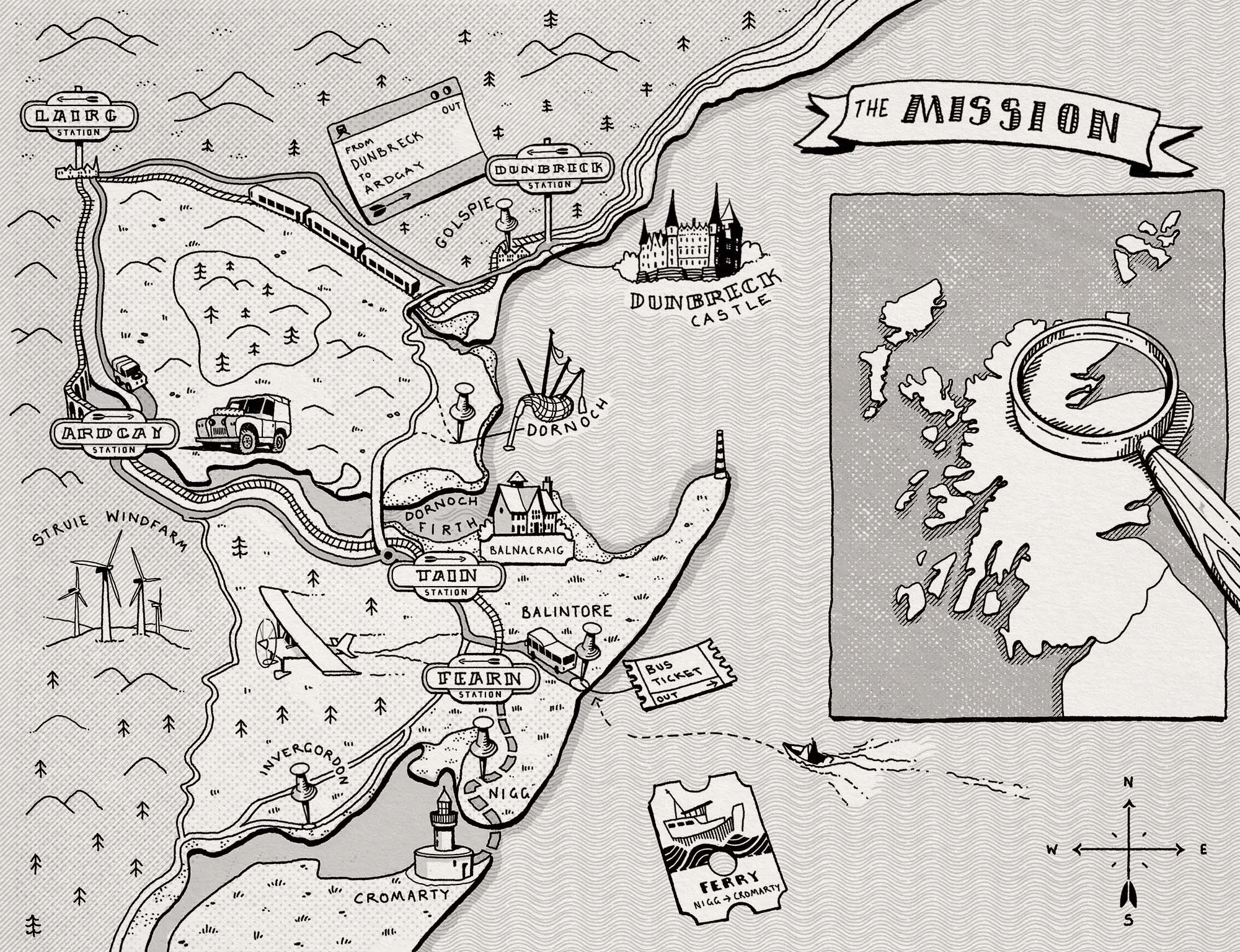 Hand Drawn Map - Operation Perilous Magnetism