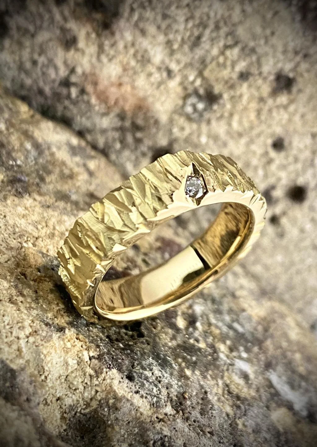 Bague Homme Or Jaune et diamants 