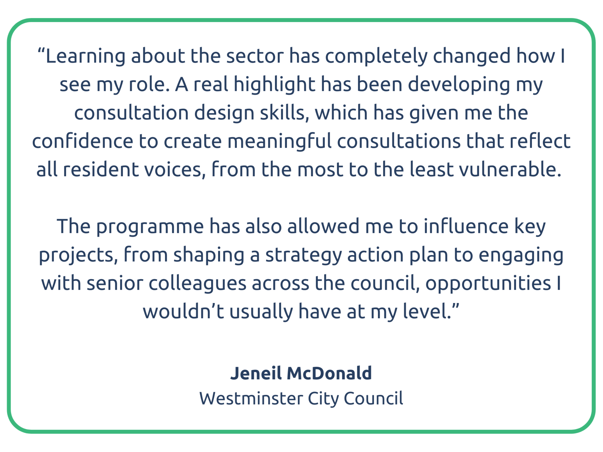 Quote from apprentice at Westminster City Council