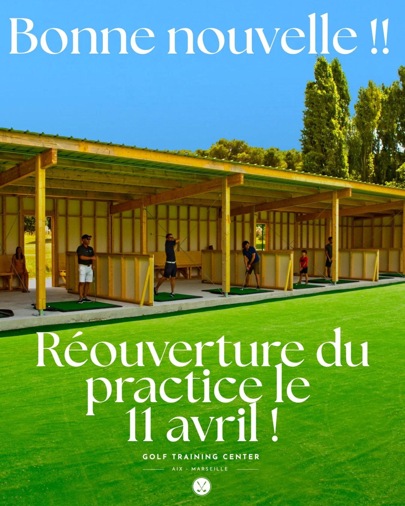 Bonne nouvelle !
Le practice est de retour !
On rouvre les portes pour vous faire swinguer &agrave; nouveau 
Venez taper vos balles !