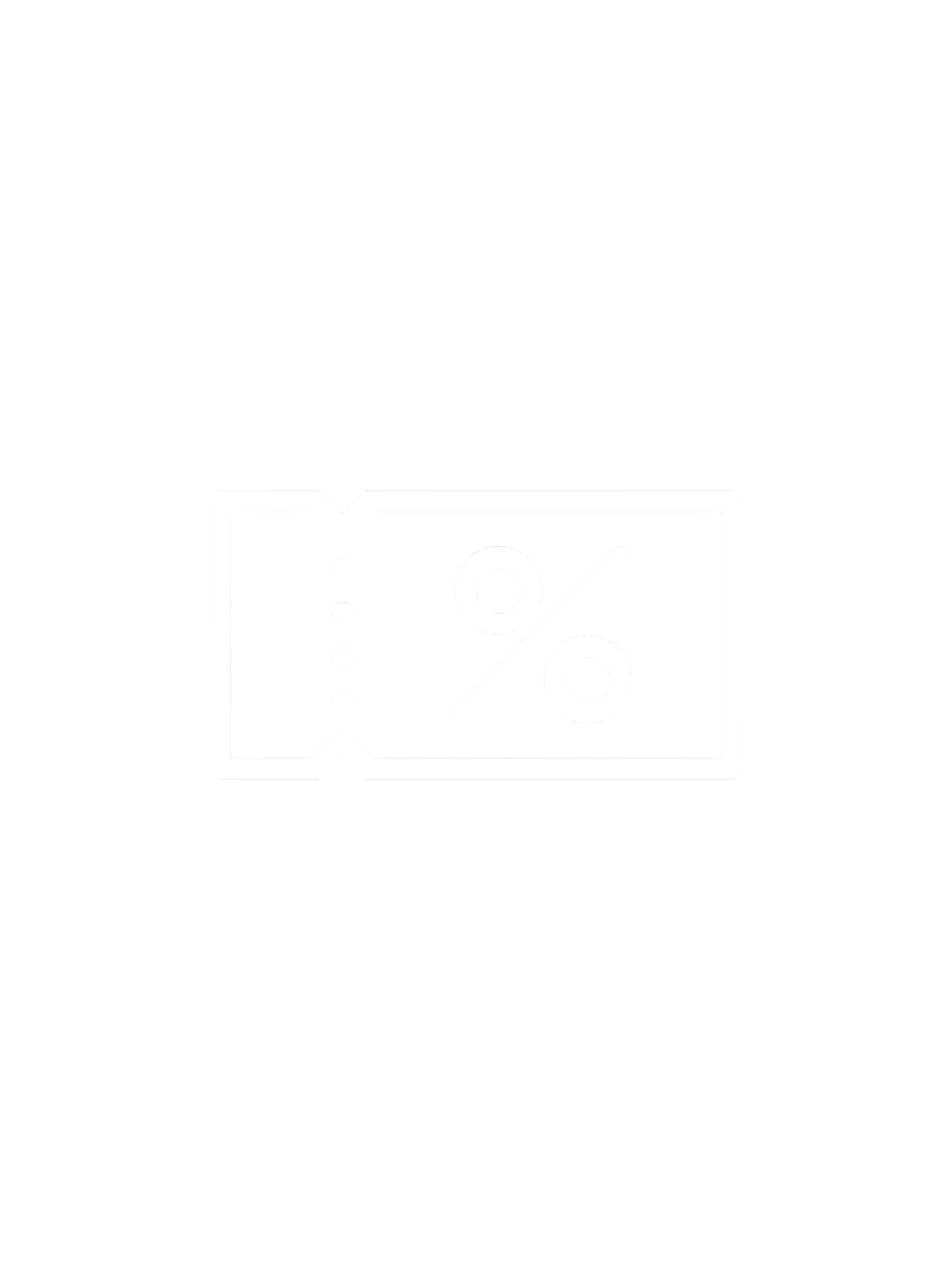 Une illustration d'un bon de réduction ou coupon avec un symbole de pourcentage.