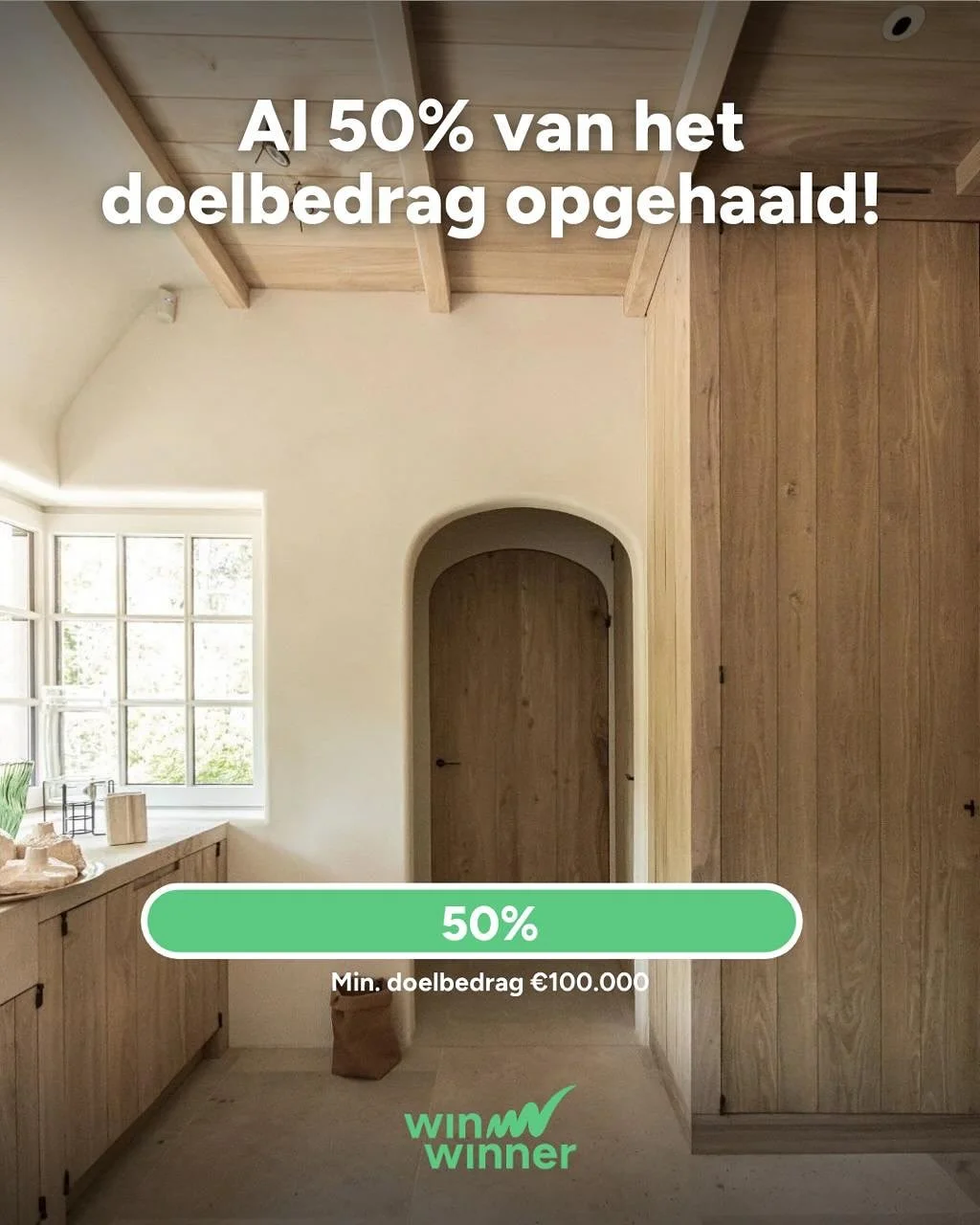 Op slechts &eacute;&eacute;n week na de lancering van onze campagne hebben we al 47% van het doelbedrag opgehaald. Dat bevestigt het vertrouwen in A Interior en ons groeiplan.

Vanuit ons atelier in Brugge realiseren we maatkasten, binnendeuren en to