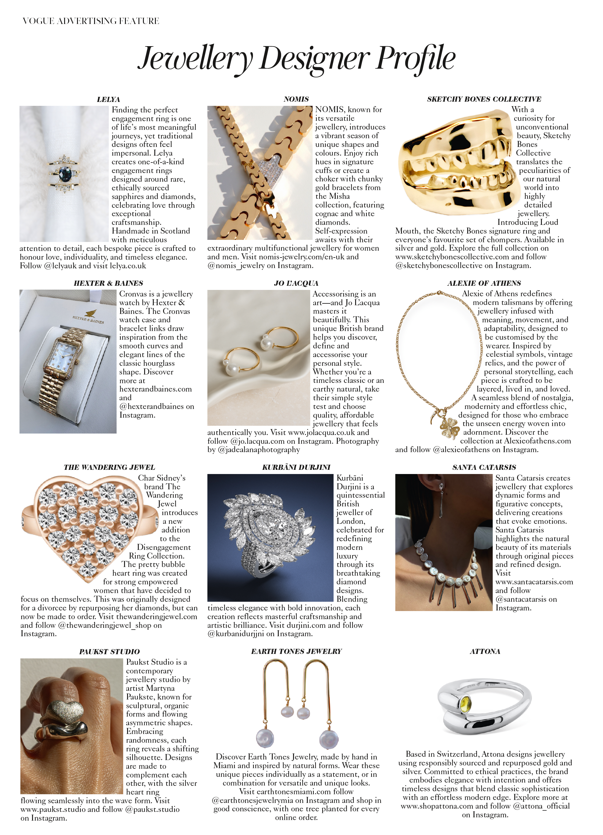 British Vogue's June 2025 Jewellery Designer Profile, featuring Sketchy Bones Collective's signature Loud Mouth ring in 9ct gold.