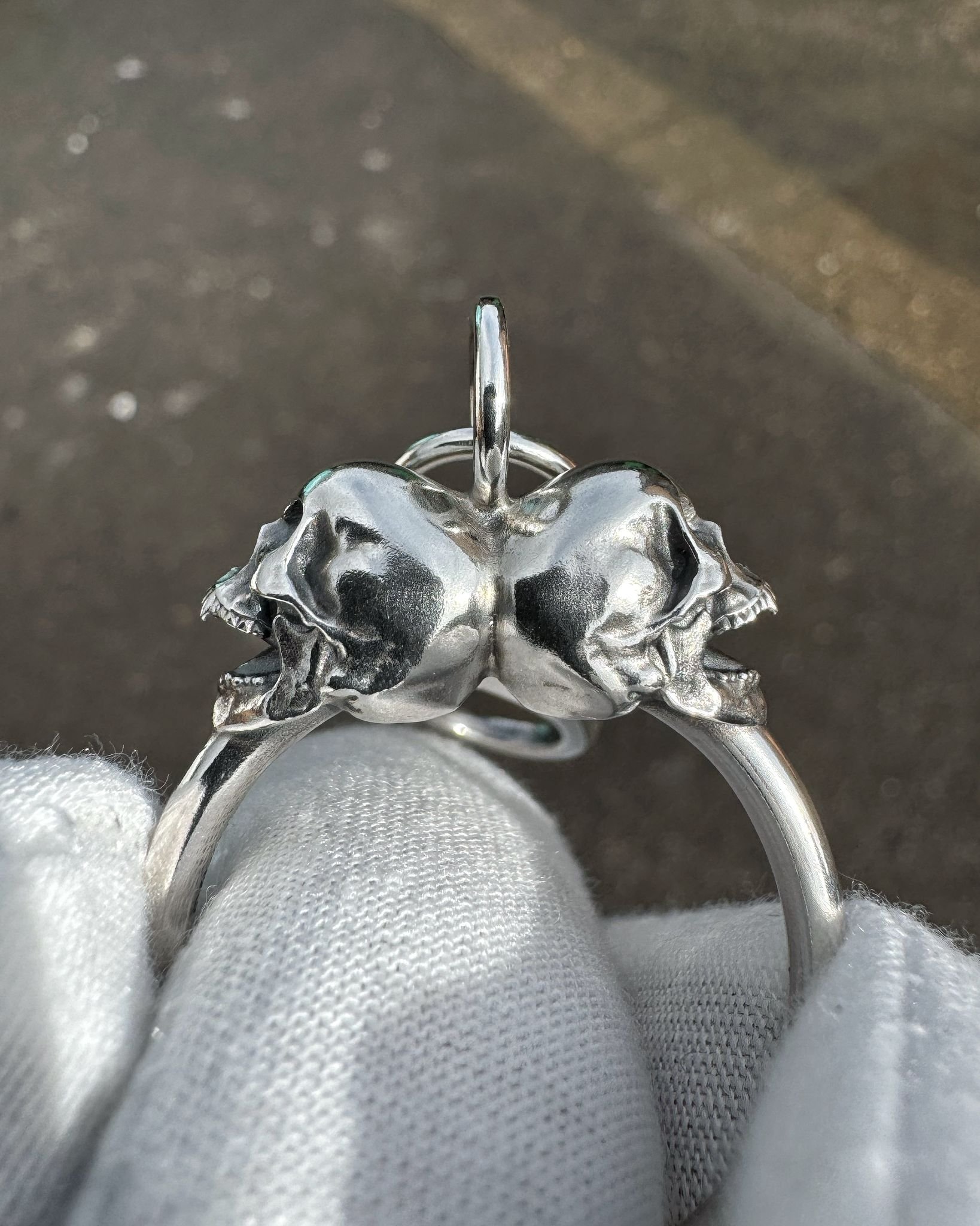 Custom trouser chain and jump ring for an individual client.