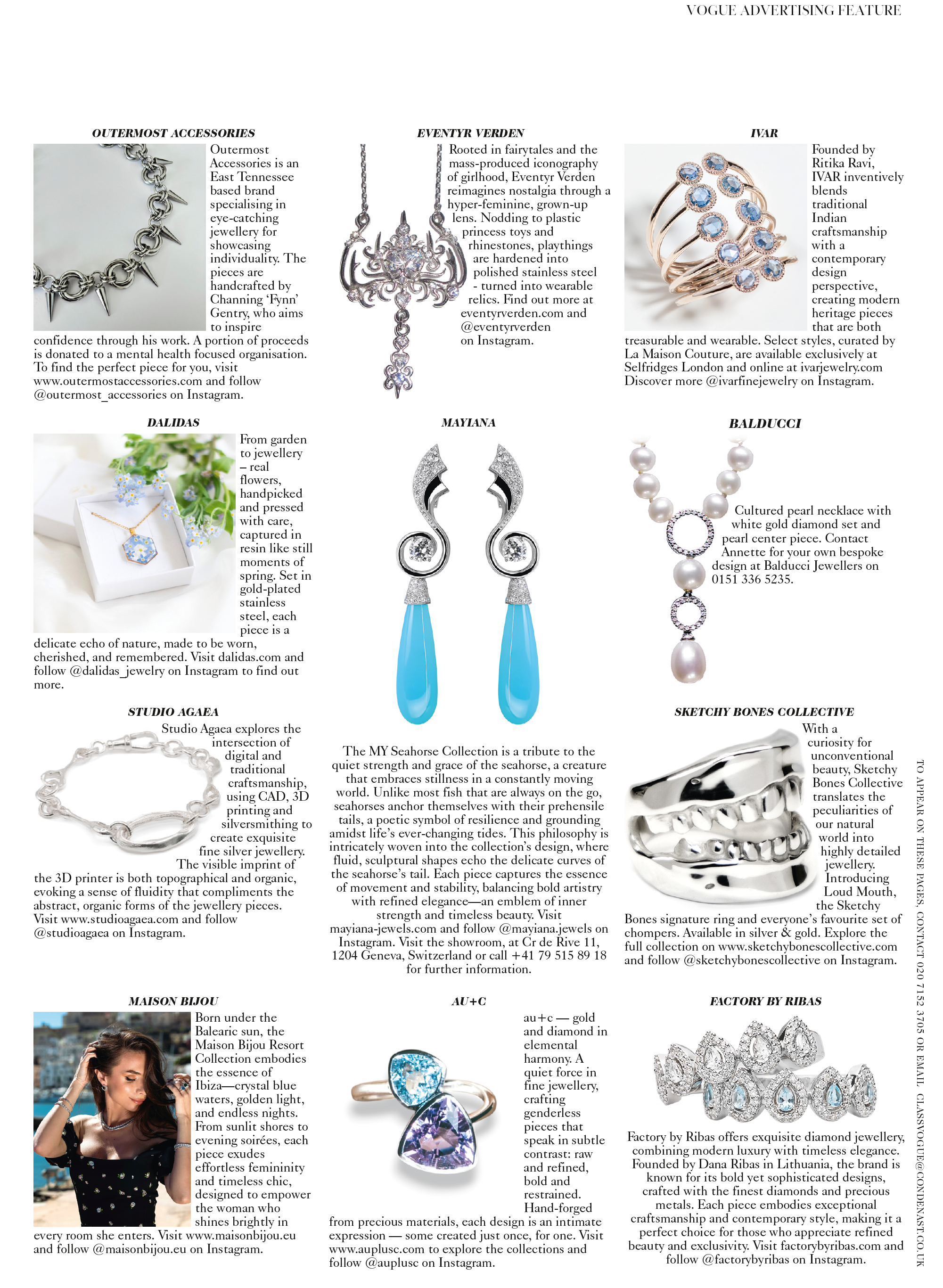 British Vogue's July 2025 Jewellery Designer Profile, featuring Sketchy Bones Collective's signature Loud Mouth ring in sterling silver with the Phantom finish.