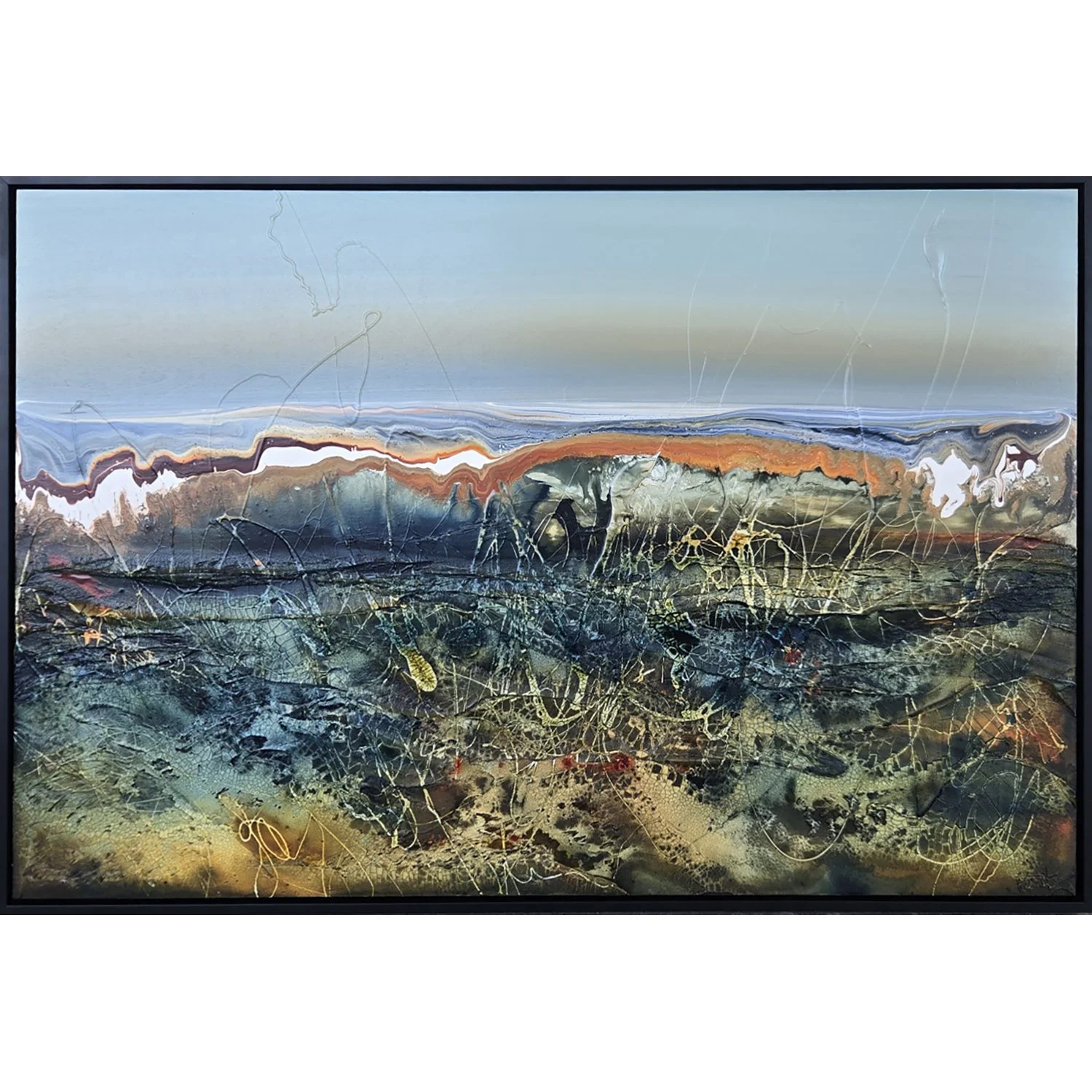 Greg Benz "Mono 424" mixed media on panel, 24" x 36" framed