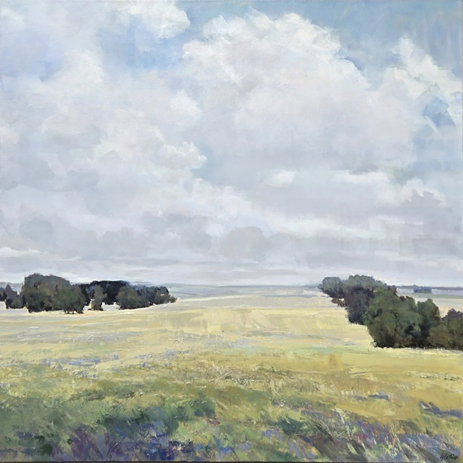 Gabriella  Collier "Collingwood Hills" acrylic on canvas, 40" x 40"