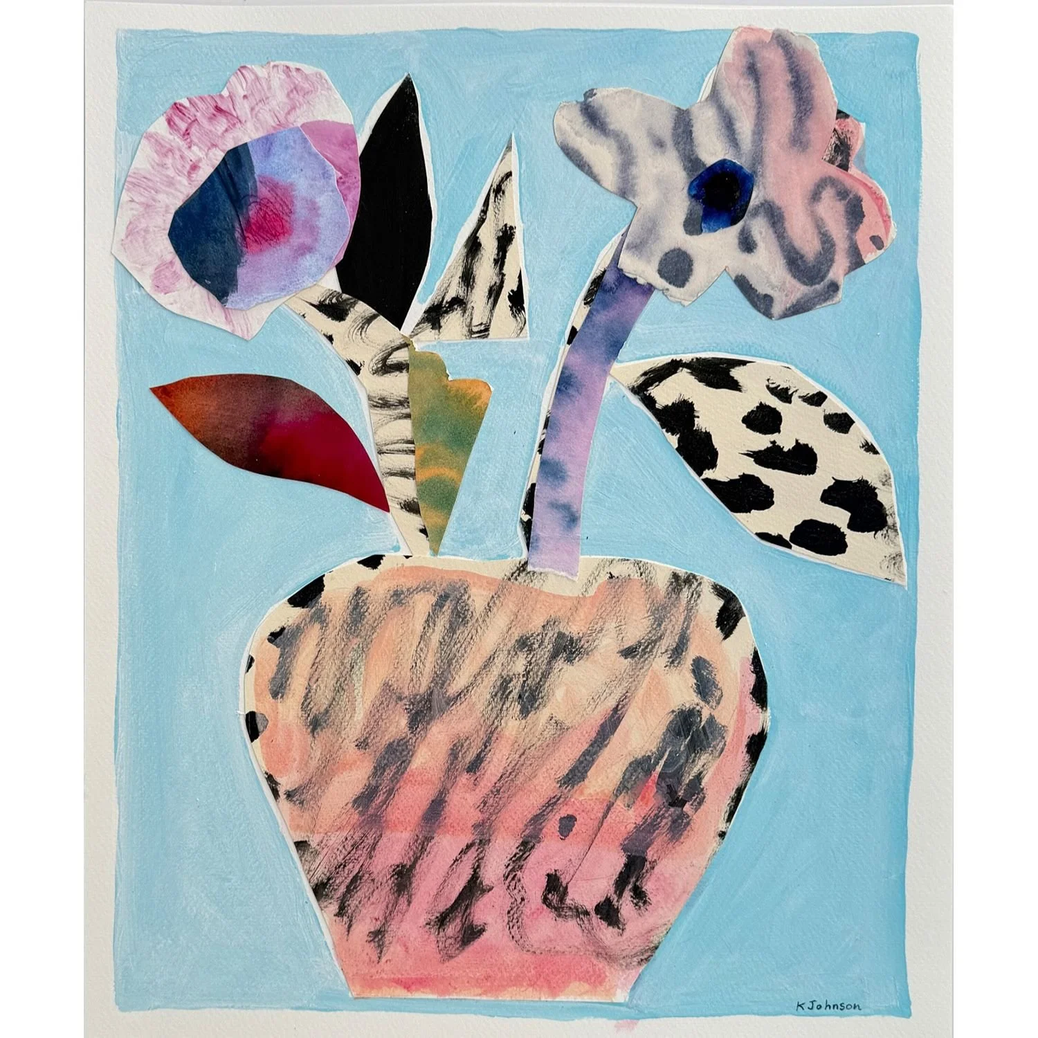 Kaitlin Johnson, Collage Series 3 #4, mixed media on paper, 17"x14"