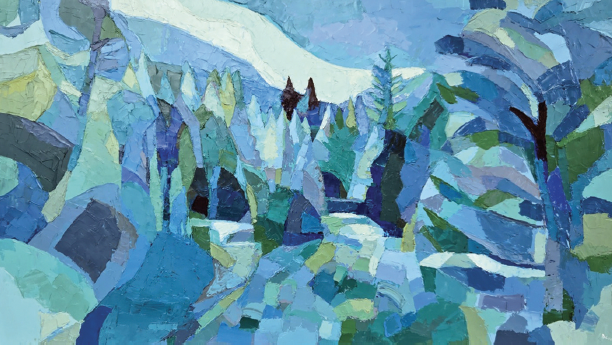 438-252| Dana Cowie, Keep it Wild, oil on canvas, 40”x72”. $4875.