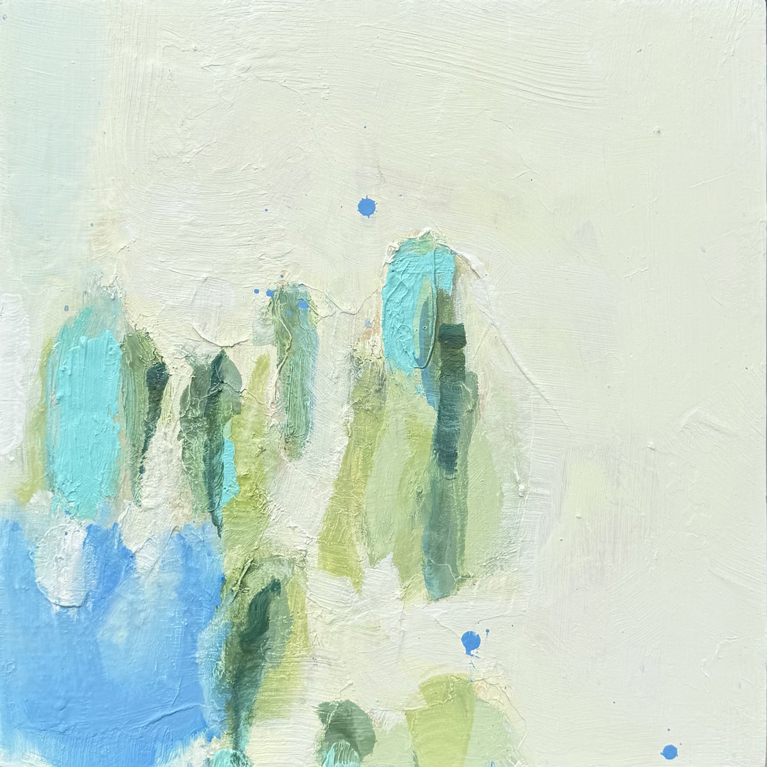 Annette Kraft van Ermel "One Step Further" mixed media on panel, 16" x 16"