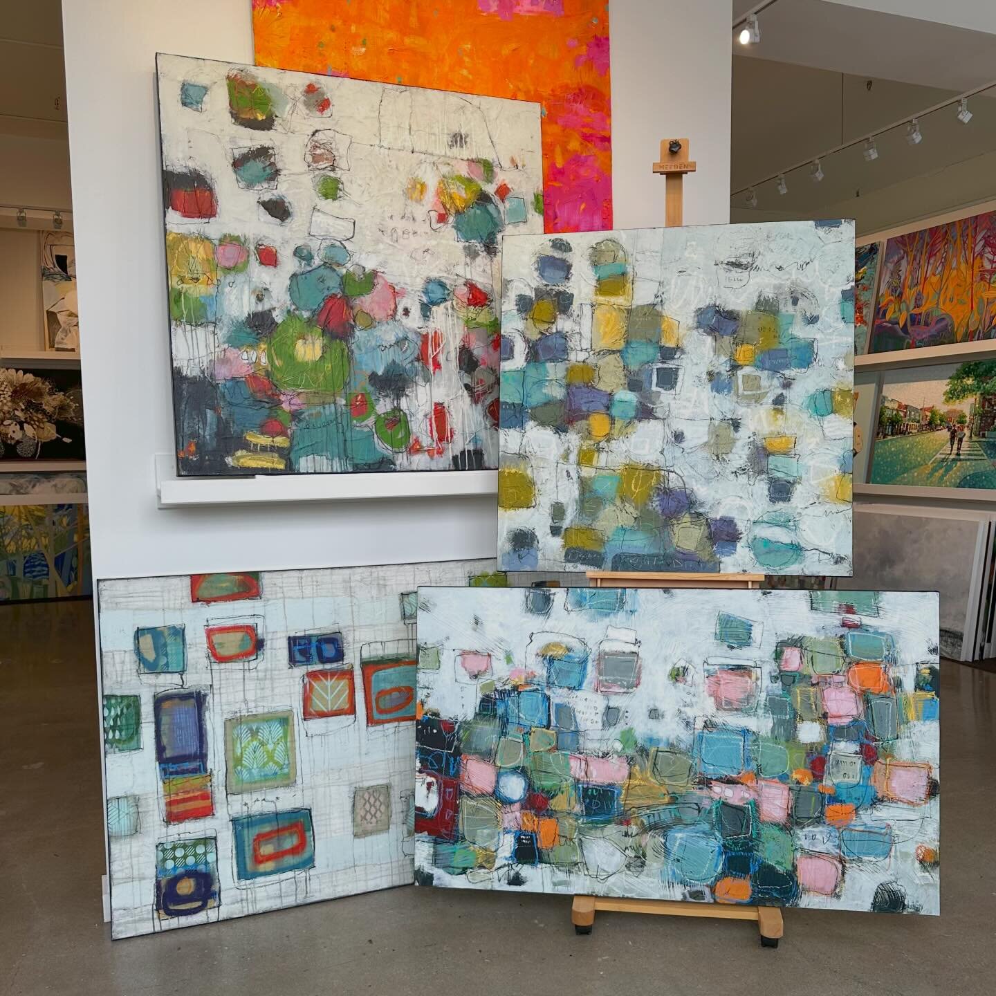 It&rsquo;s been almost 8 months since we have had new work from Almonte, Ontario abstract painter Lori Mirabelli. Clients have been asking about her and she sent us a motherlode of brilliant work. All theses pieces are mixed media on canvas &hellip; 