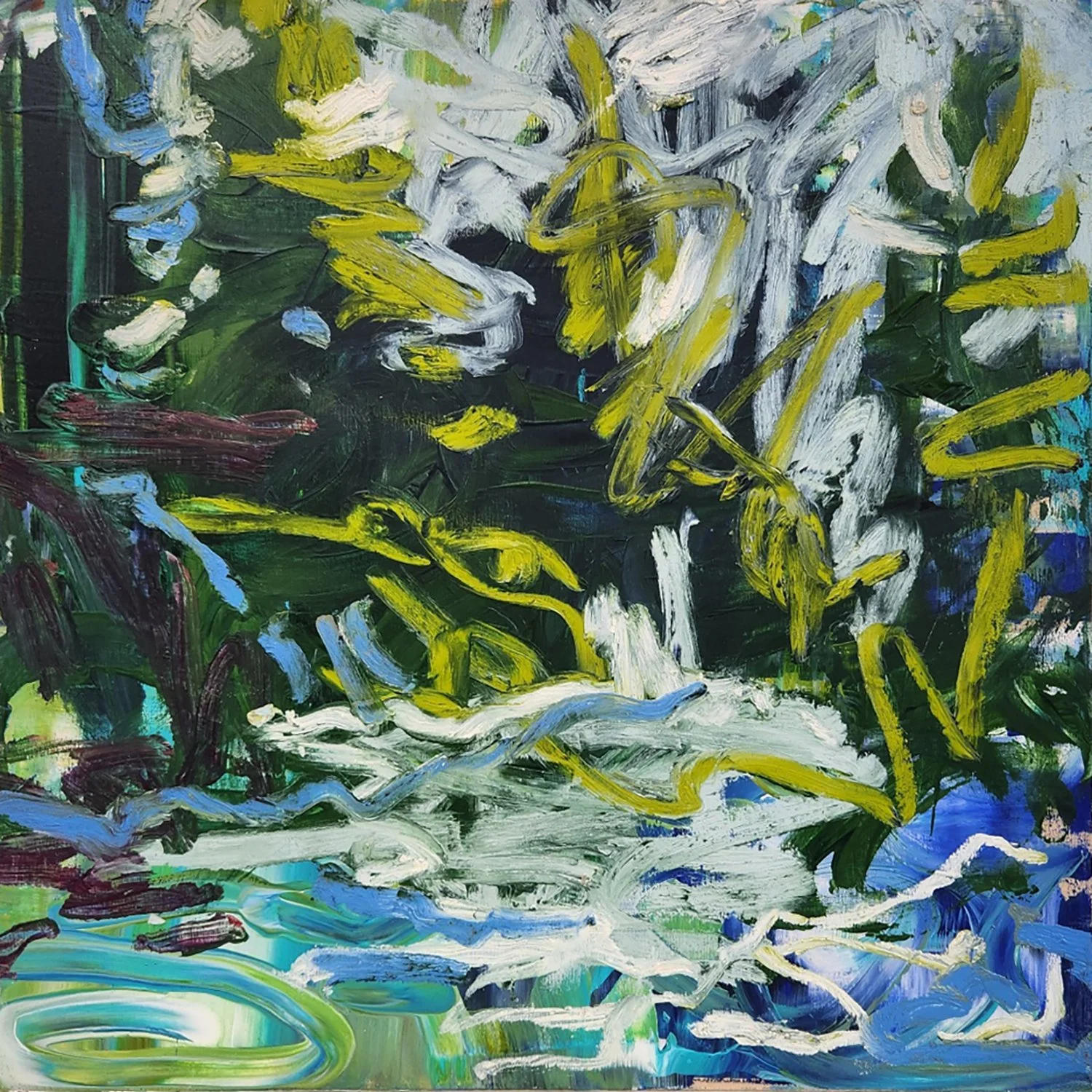 Ian Varney "Squiggle Coast #30" acrylic on panel, 12" x 12"