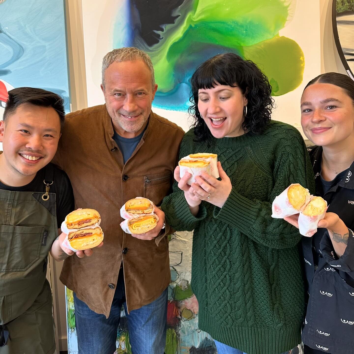 With @goodbehaviour.to next door to the gallery we never go hungry&hellip; today we had the pleasure of trying out their new breakfast sandwiches and let us be the ones to tell you that they are delicious! So just give in to the temptation already an