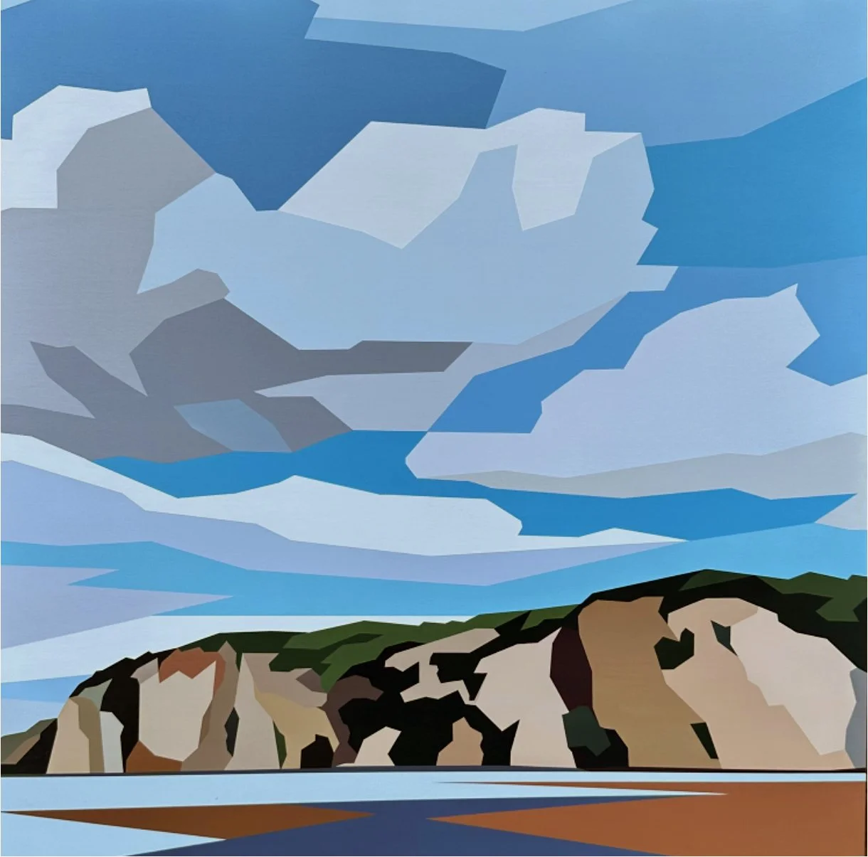 Kyle Sorensen, "Bon Echo," acrylic on panel, 30"x30"