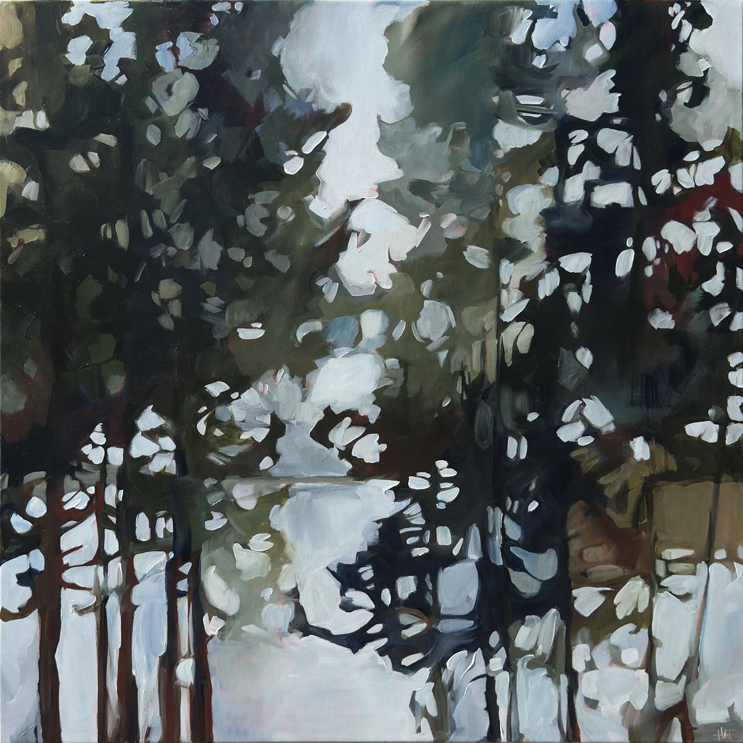 Holly Ann Friesen "Breaking Light" acrylic on canvas, 36" x 36"