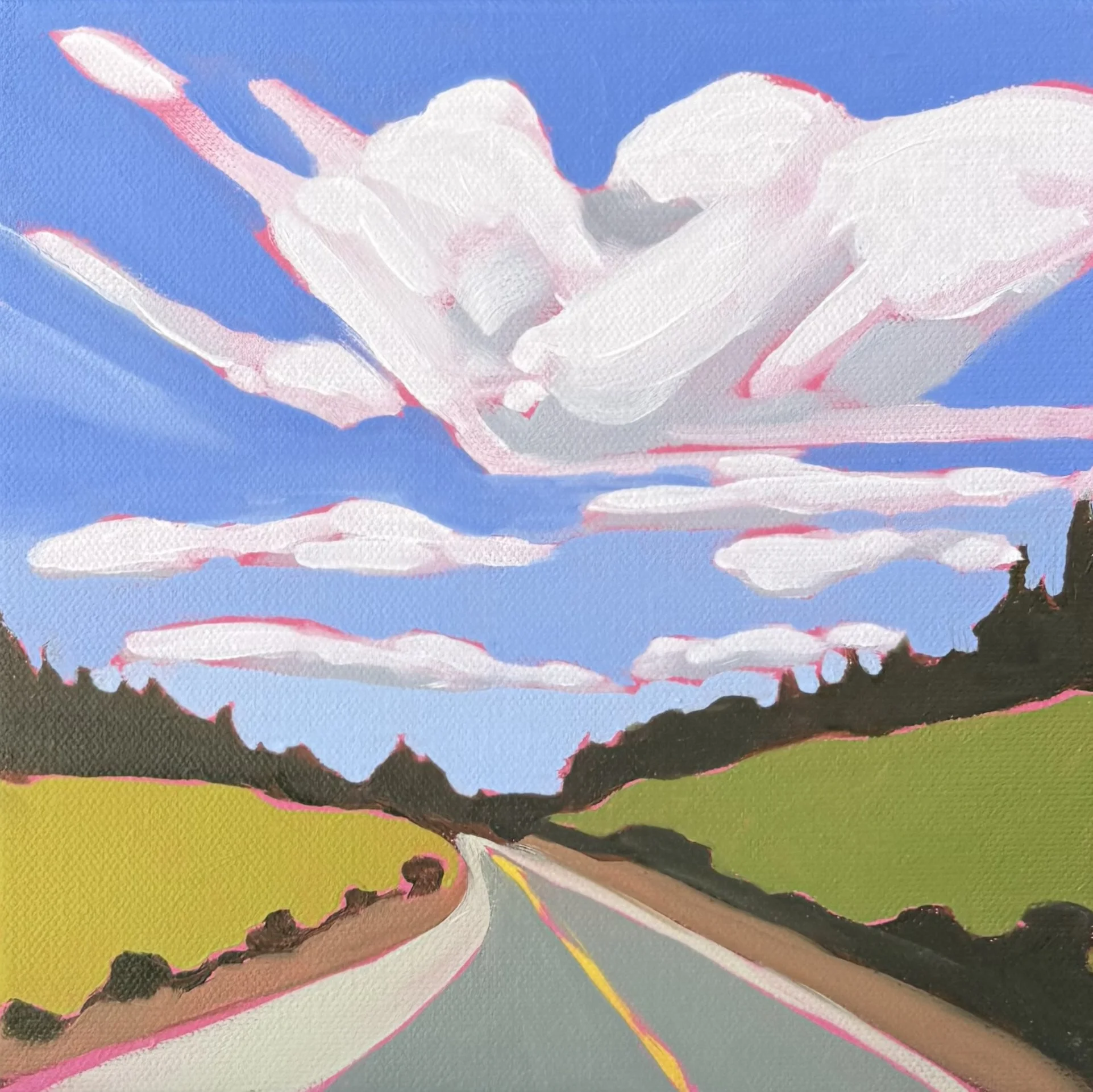 Patricia Clemmens "Heading North III" oil on canvas, 12" x 12"