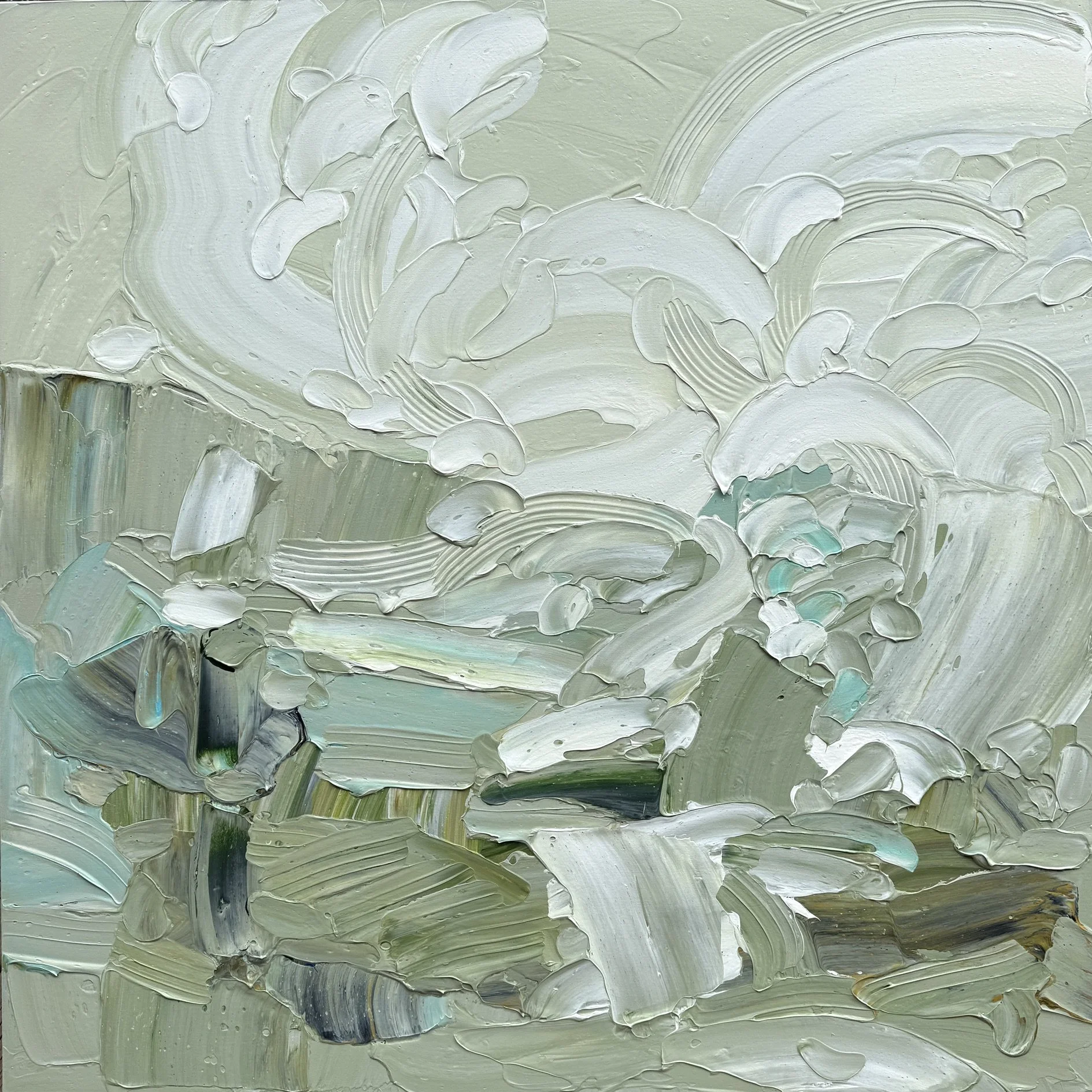 Shane Norrie "Coastal Surf" acrylic on canvas, 42" x 42"
