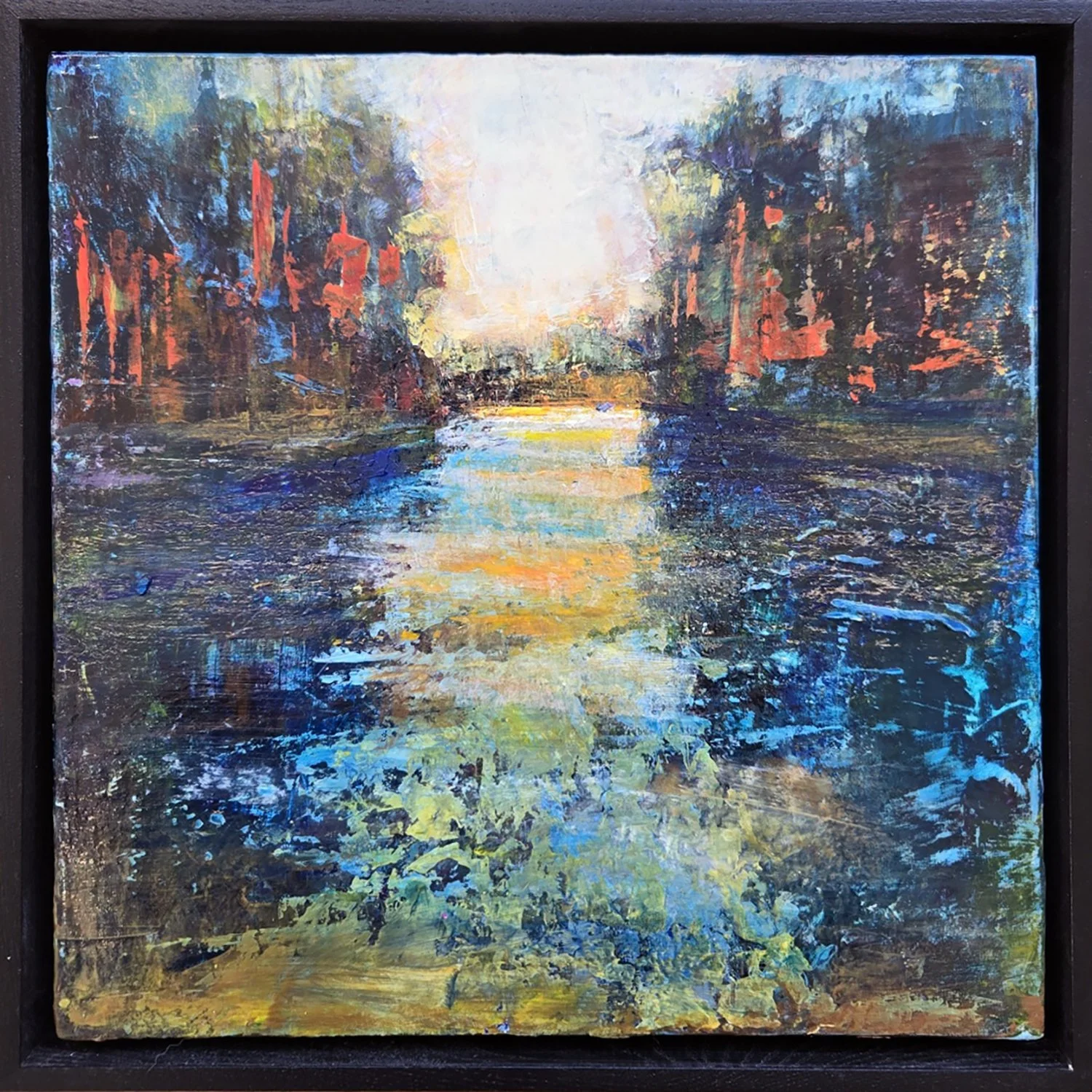 Jacquelyn Sloane Siklos "Waiting for the Sunrise" acrylic on panel, 12" x 12"