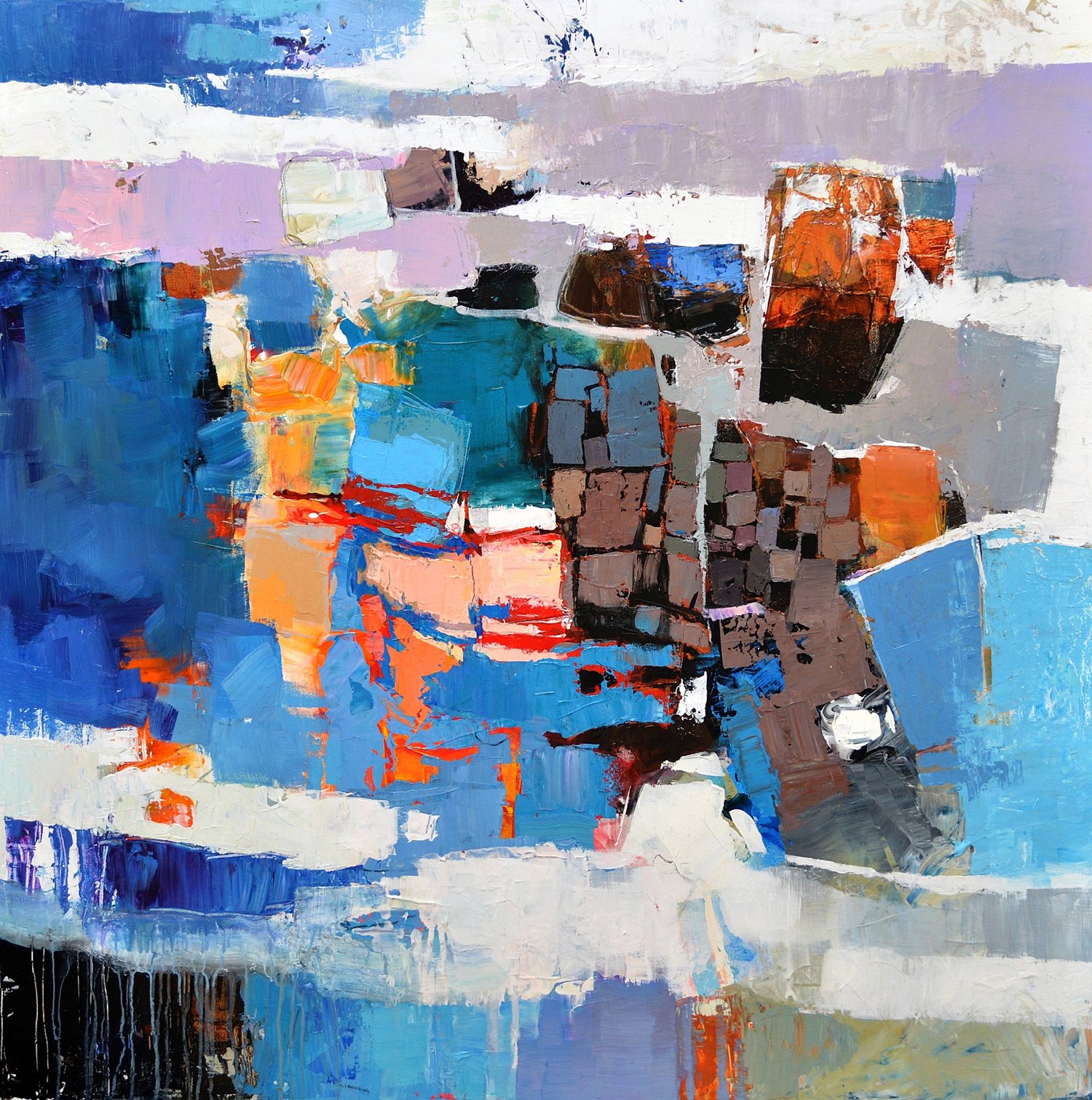 Iosif Derecichei "Intertwined" acrylic on canvas, 48" x 48"