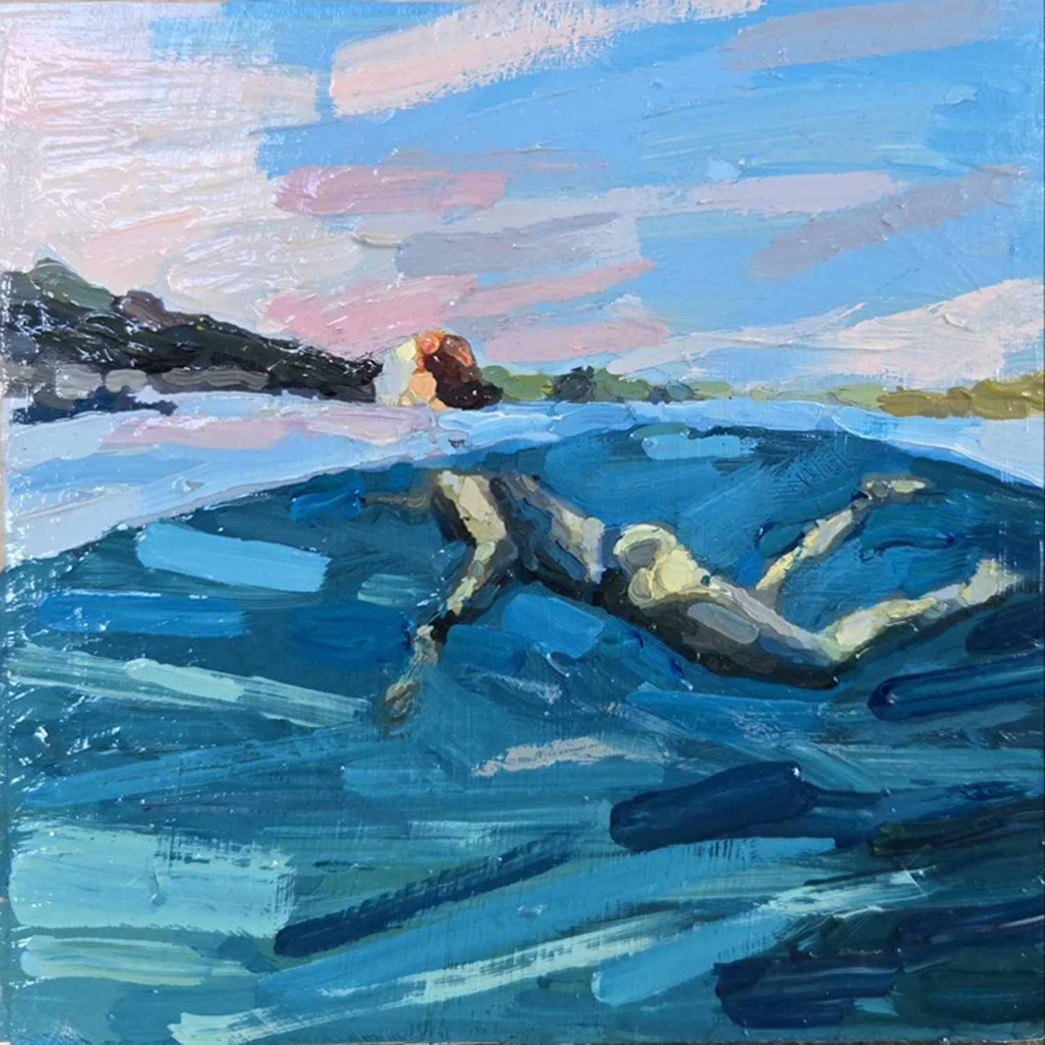 Caitlyn Jones "Chasing Colours" acrylic on panel, 6" x 6"