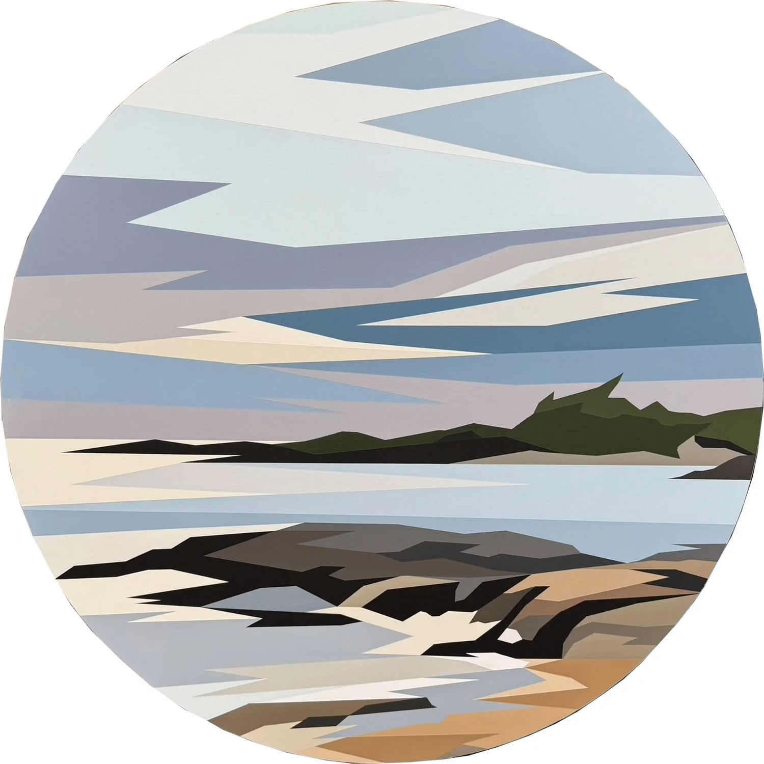 Kyle Sorensen "Pick Me Up" acrylic on panel, 32" diameter