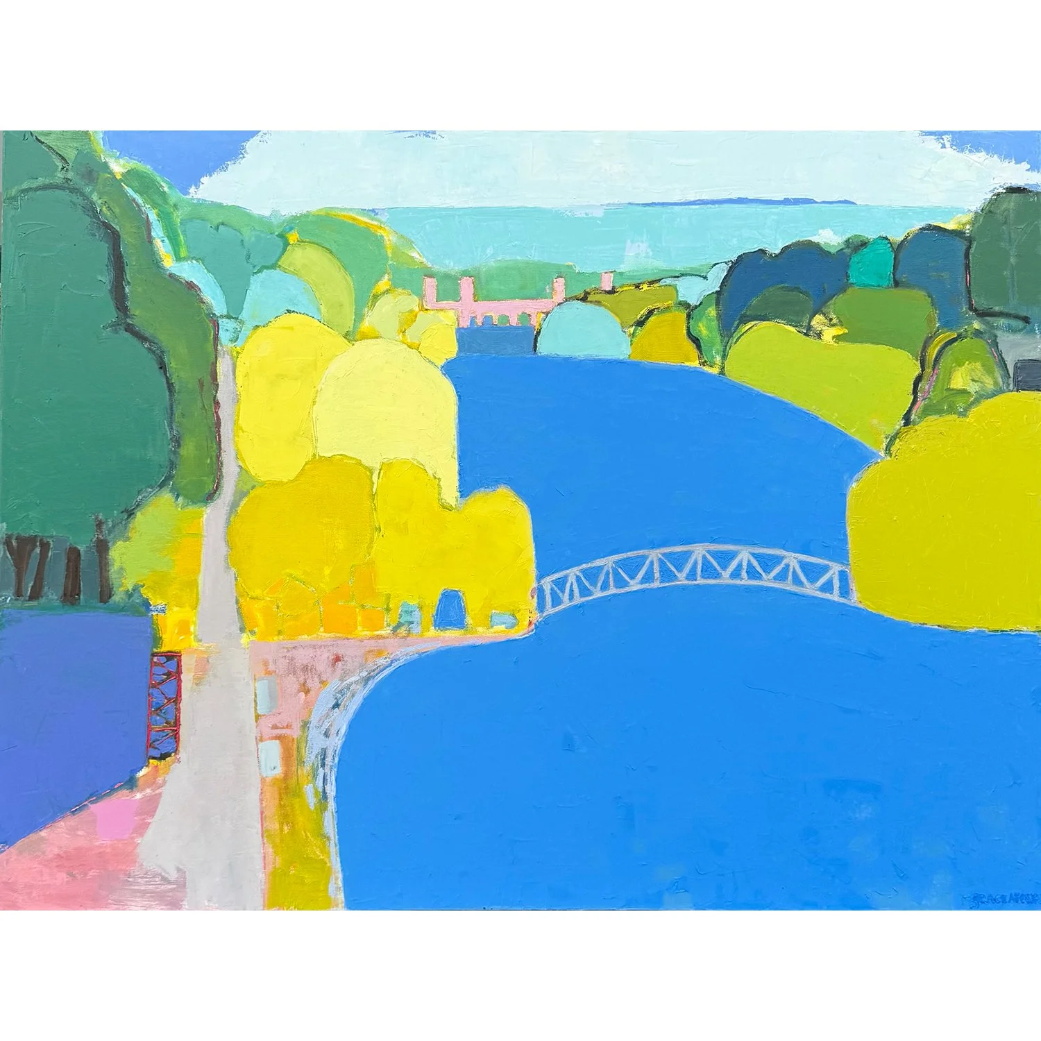 Grace Afonso "Spring Views from the Laking Garden" oil on canvas, 36" x 48"