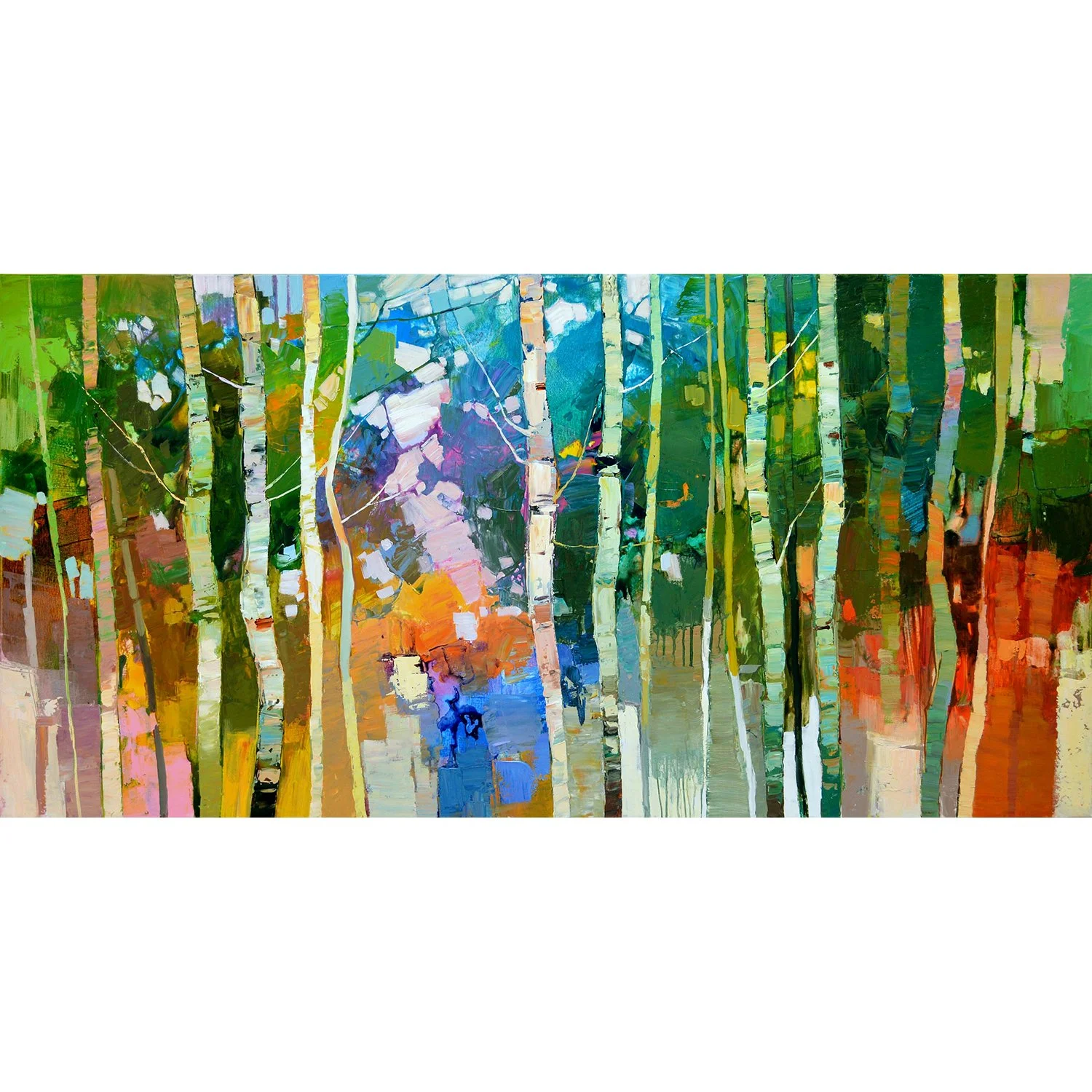 Iosif Derecichei "Another Happy Morning" acrylic on canvas, 36" x 72"