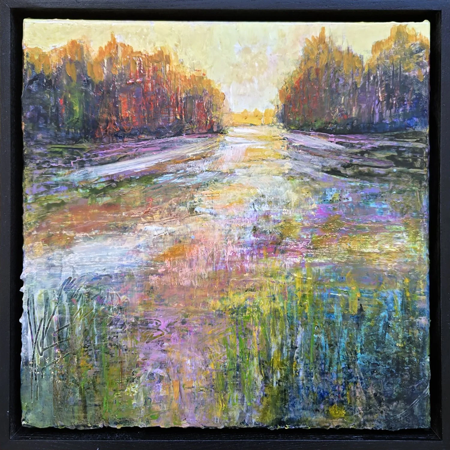 Jacquelyn Sloane Siklos "Warmth of the Morning" acrylic on canvas, 12" x 12"