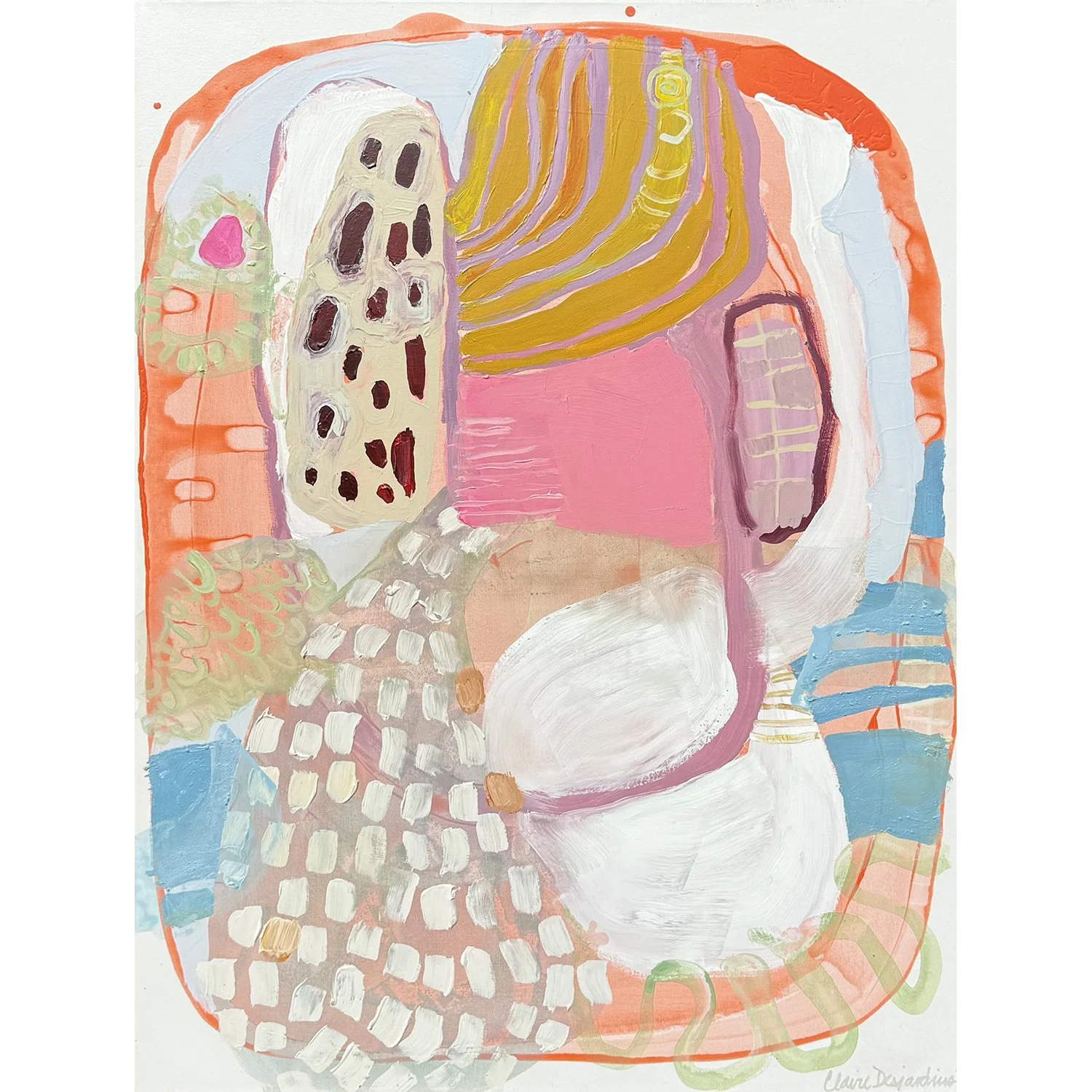 Claire Desjardins "Last Snow" acrylic on canvas, 48" x 36"