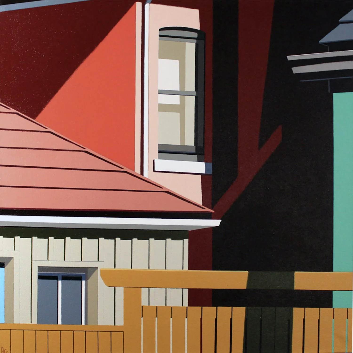 Gordon Leverton "Conjunction (Gerrard St. E.)" acrylic on canvas, 24" x 24"