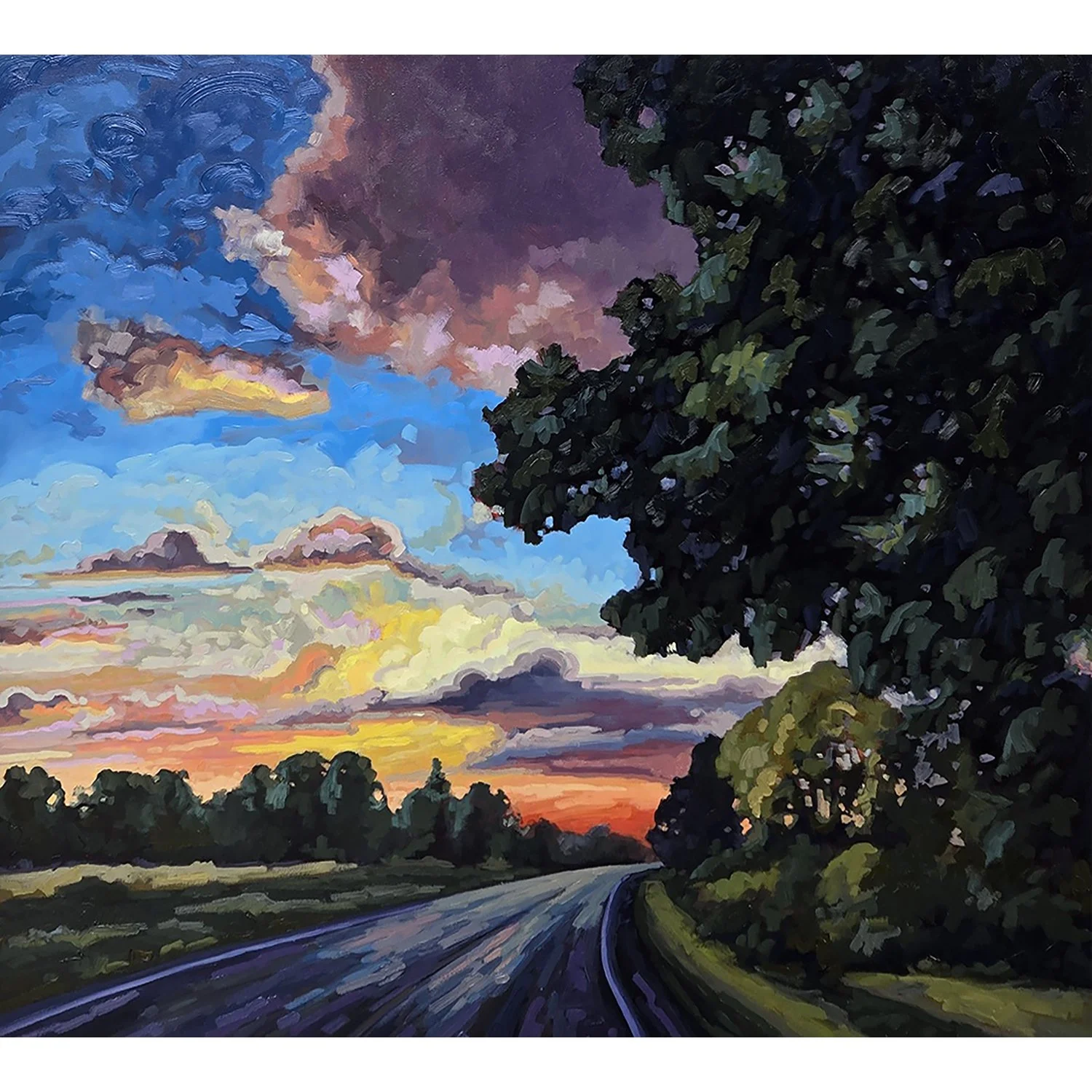 Kerry Walford "Sunset Along The River" oil on canvas, 36" x 40"