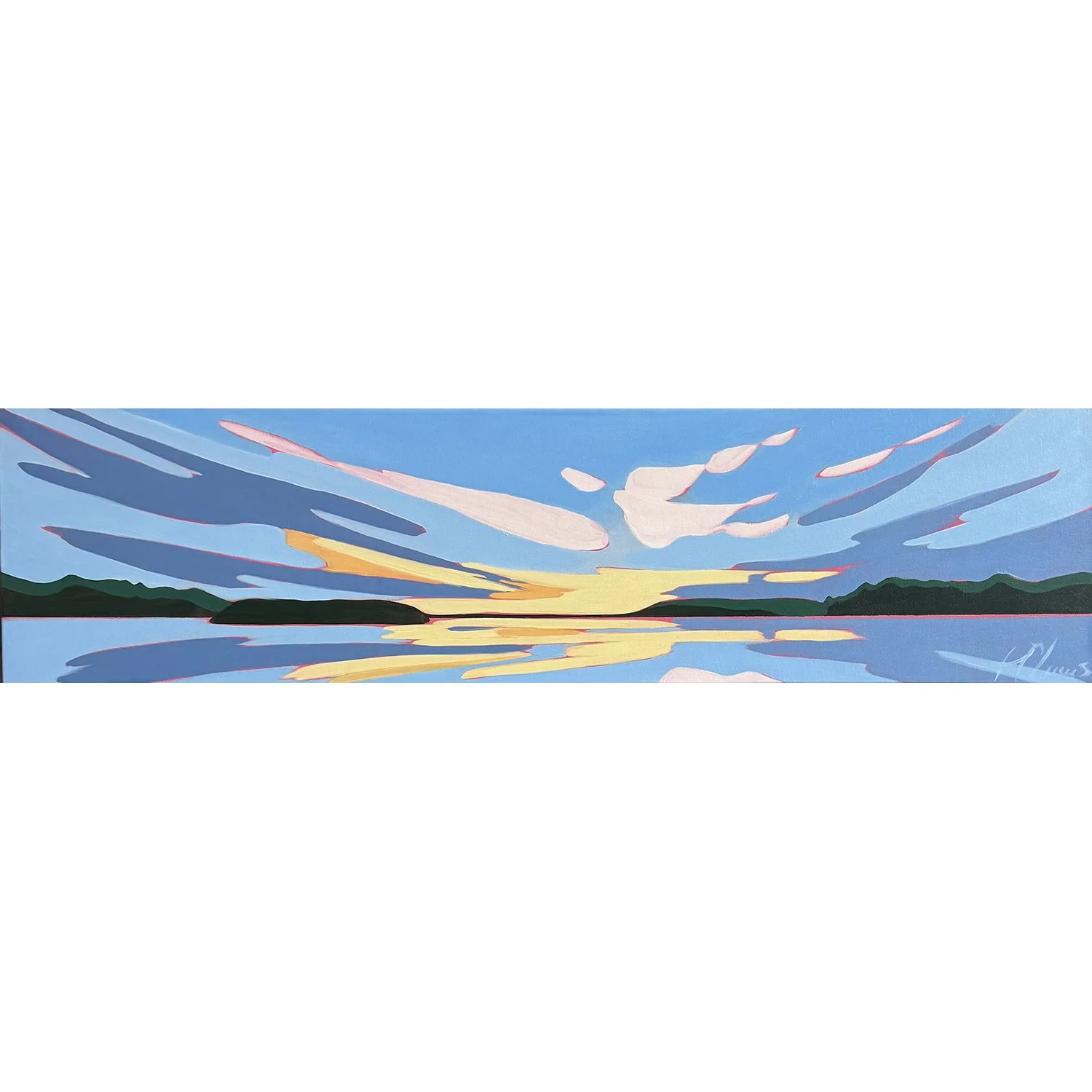 Patricia Clemmens "Last Light" oil on canvas, 12" x 48"