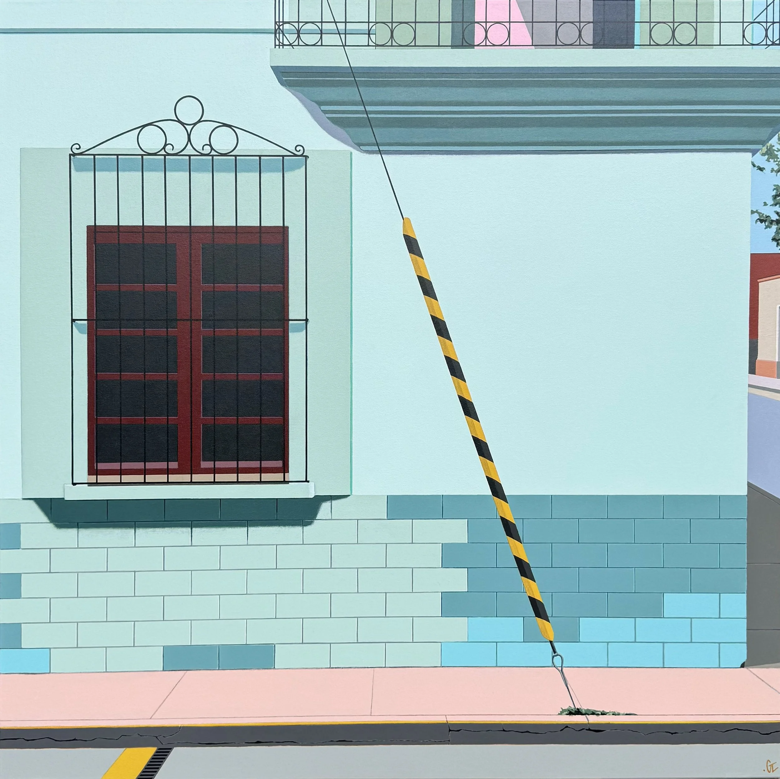 Gordon Leverton "Punto de Entrada (Point of Entry)" acrylic on canvas, 40" x 40"